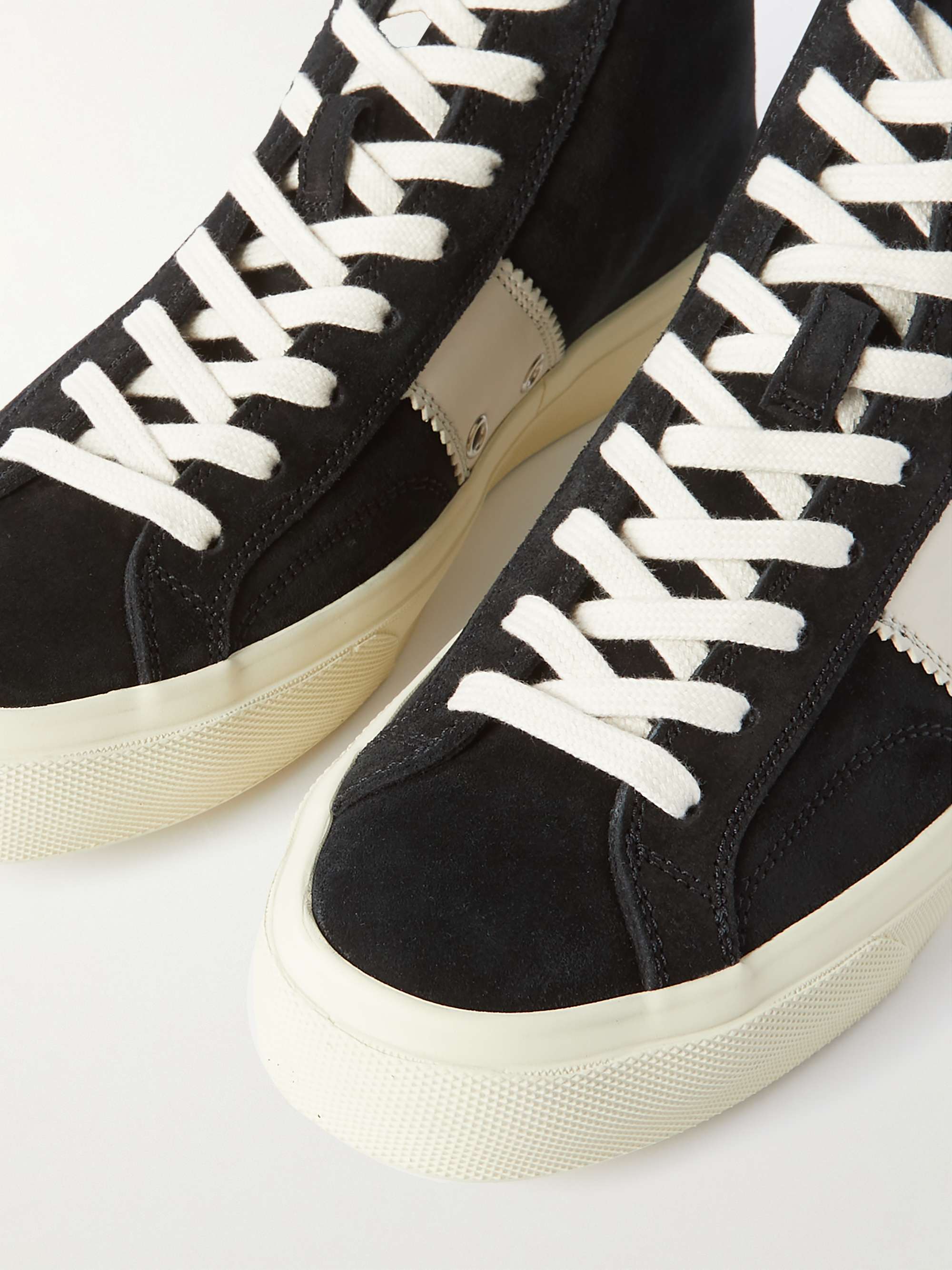 TOM FORD Cambridge Leaher-Trimmed Suede High-Top Sneakers