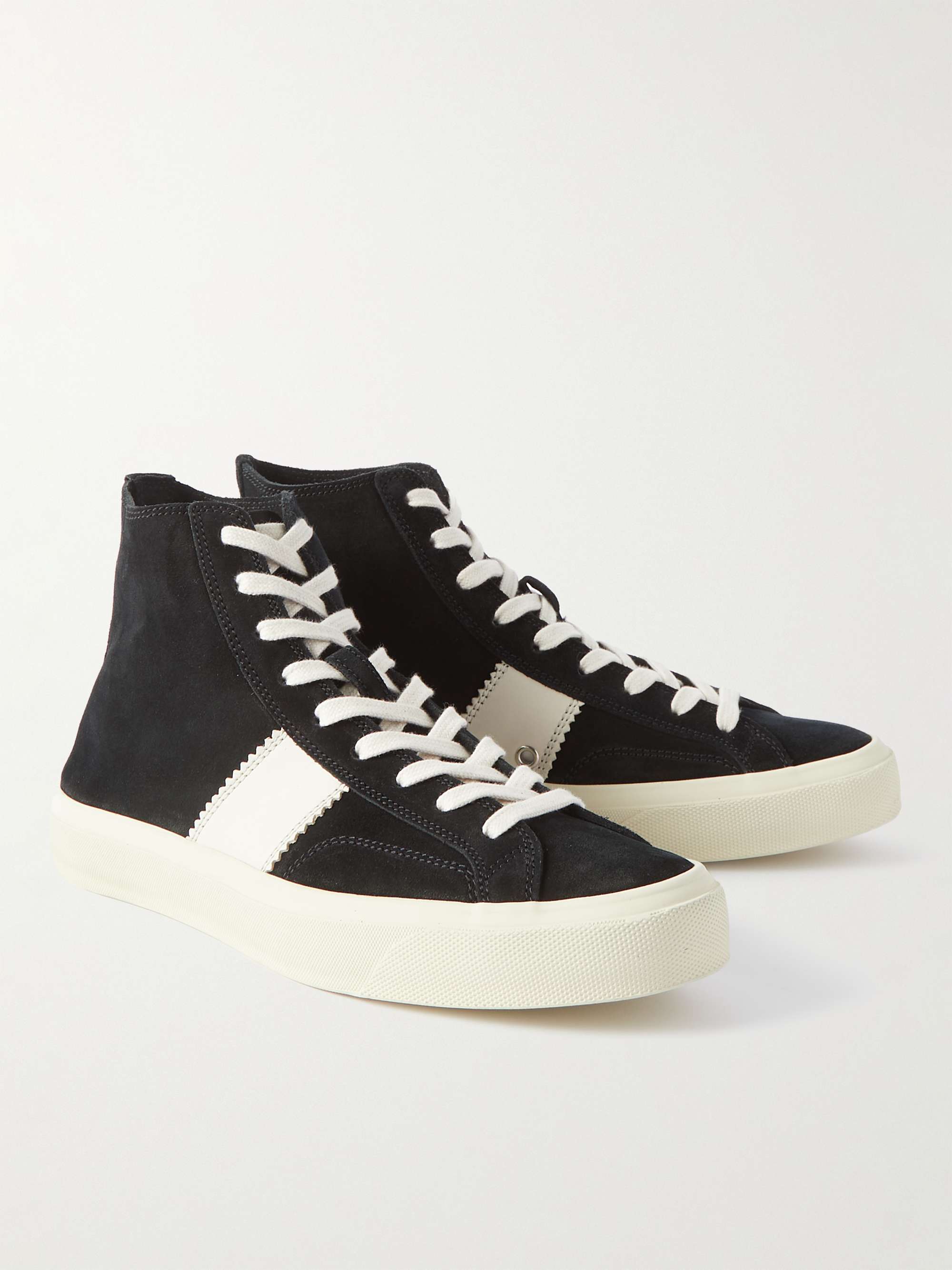 TOM FORD Cambridge Leaher-Trimmed Suede High-Top Sneakers