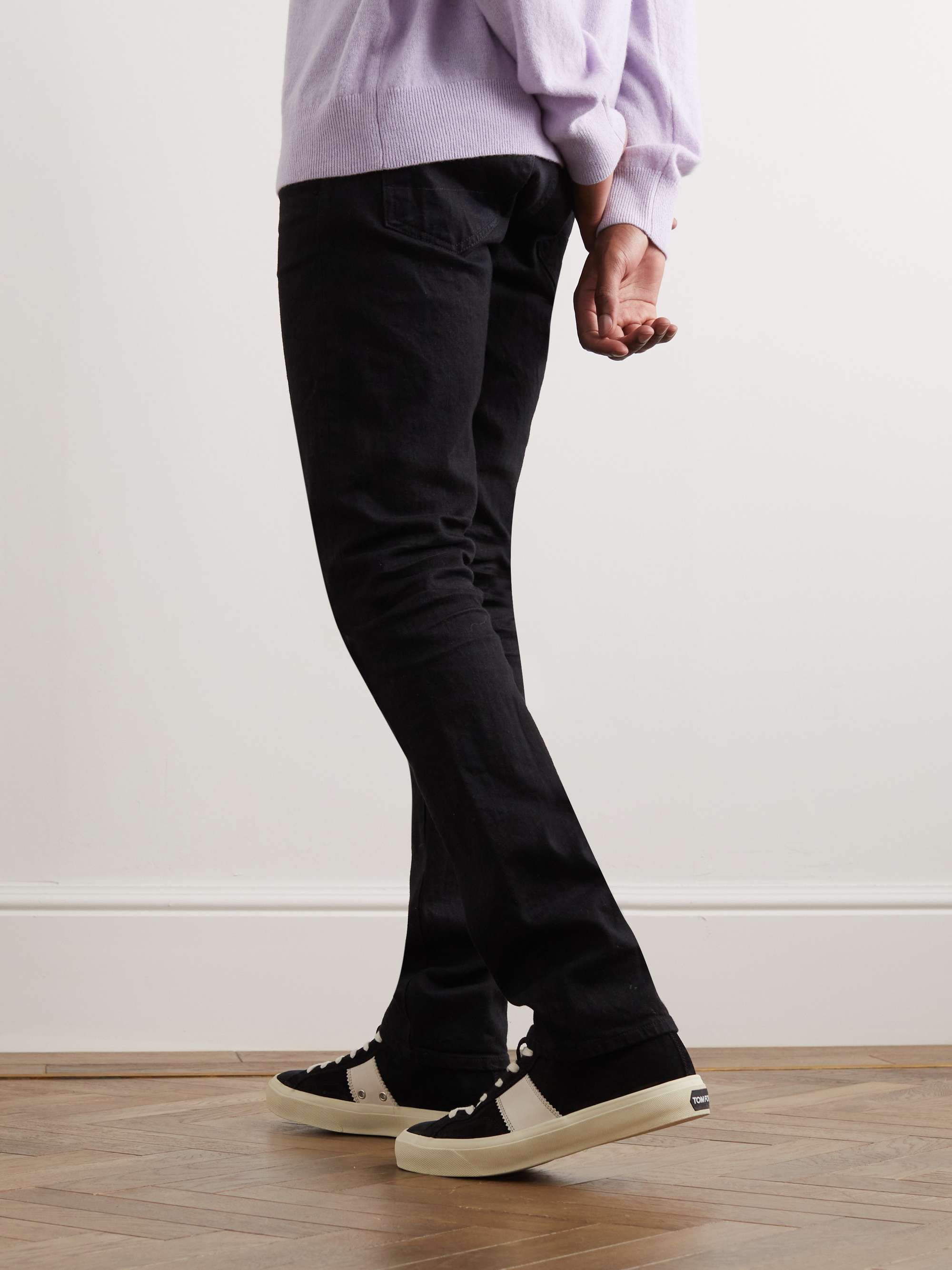 TOM FORD Cambridge Leaher-Trimmed Suede High-Top Sneakers