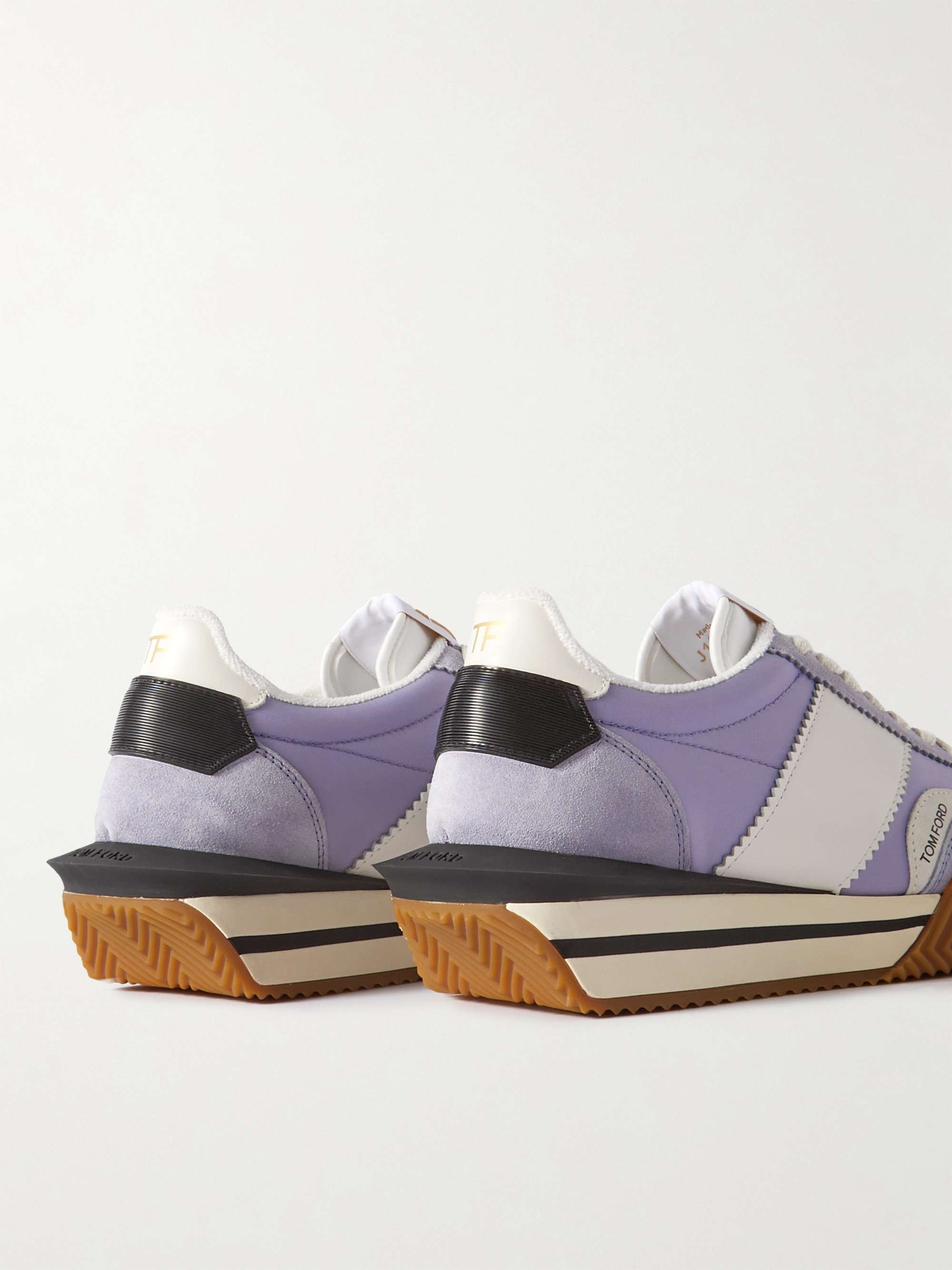 TOM FORD James Rubber-Trimmed Leather, Suede and Nylon Sneakers