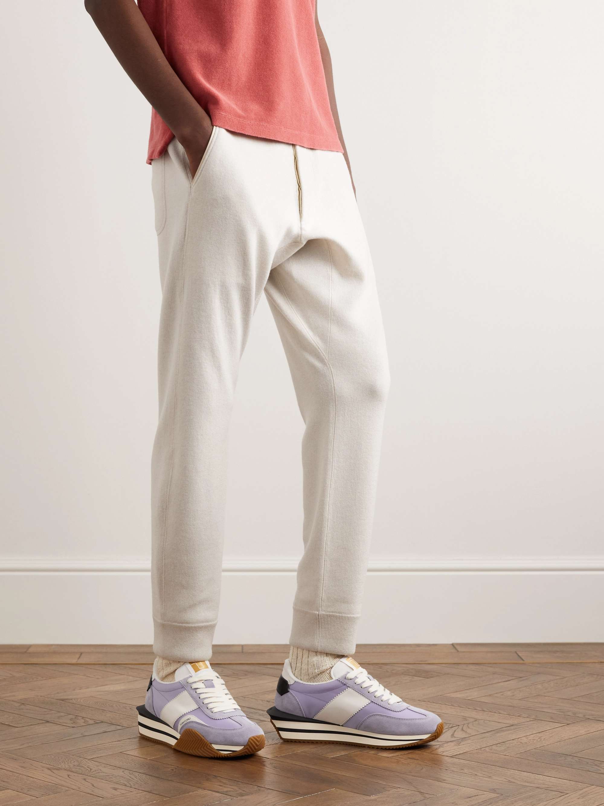 TOM FORD James Rubber-Trimmed Leather, Suede and Nylon Sneakers