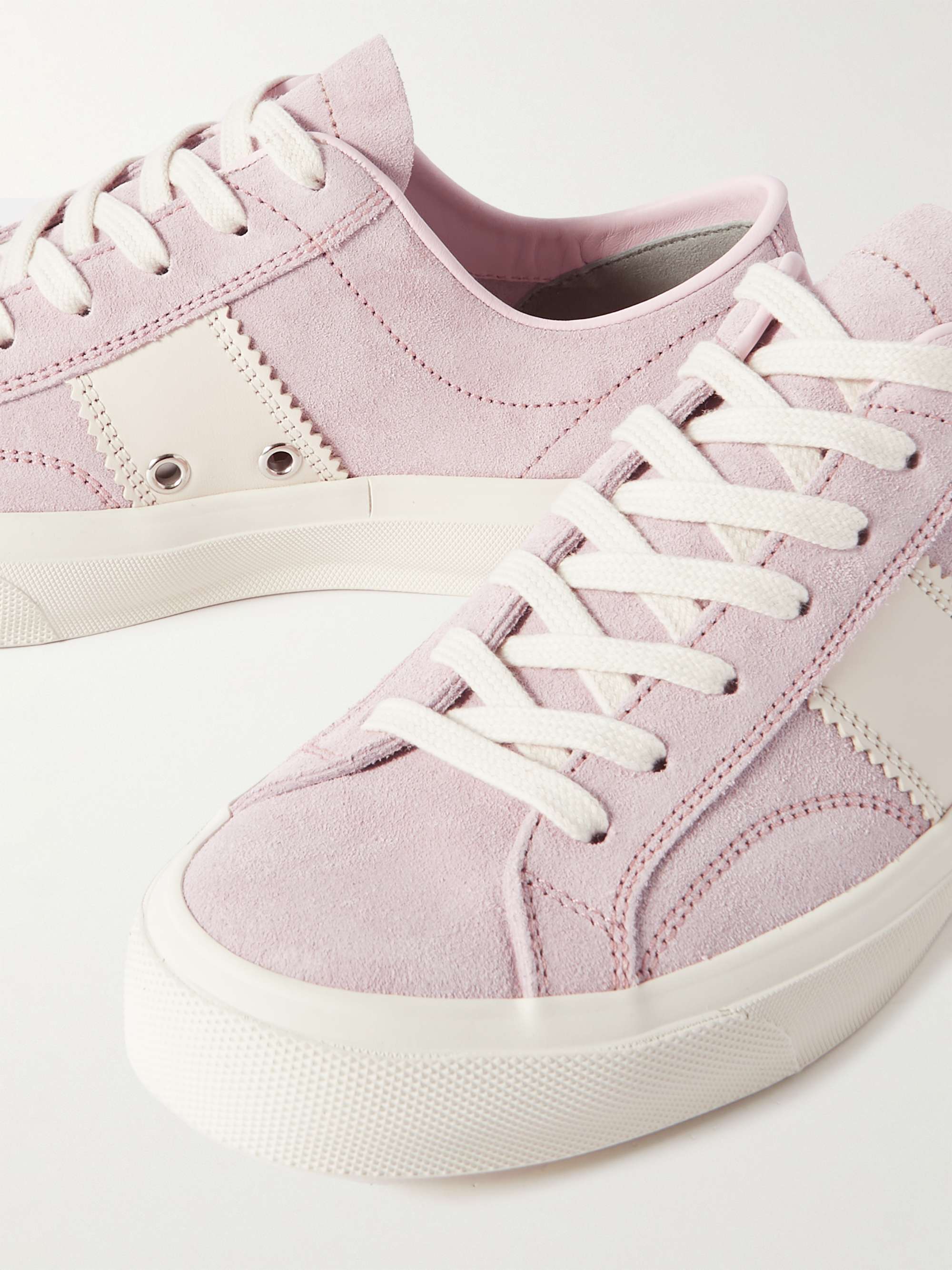TOM FORD Cambridge Leather-Trimmed Suede Sneakers