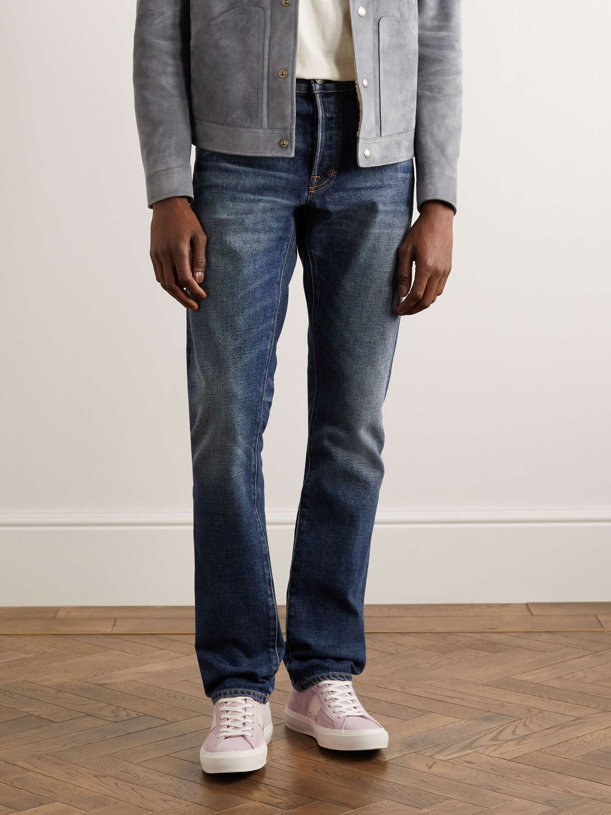 TOM FORD Cambridge Leather-Trimmed Suede Sneakers