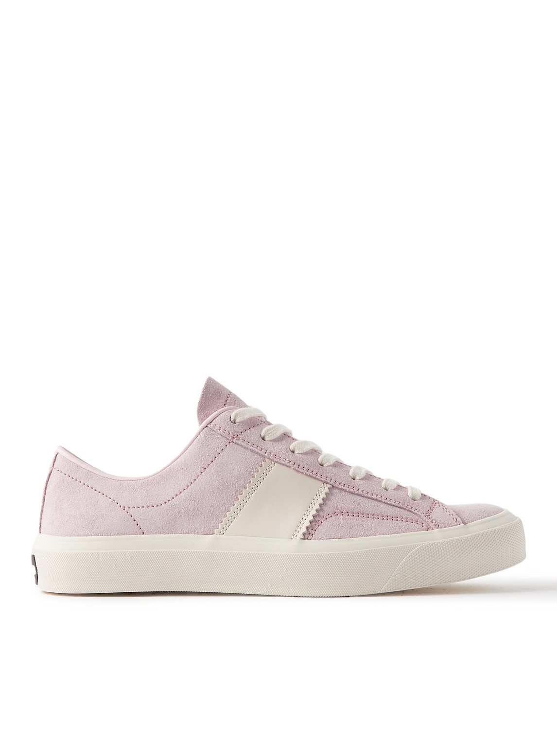 Tom Ford Cambridge Leather-trimmed Suede Sneakers In Pink