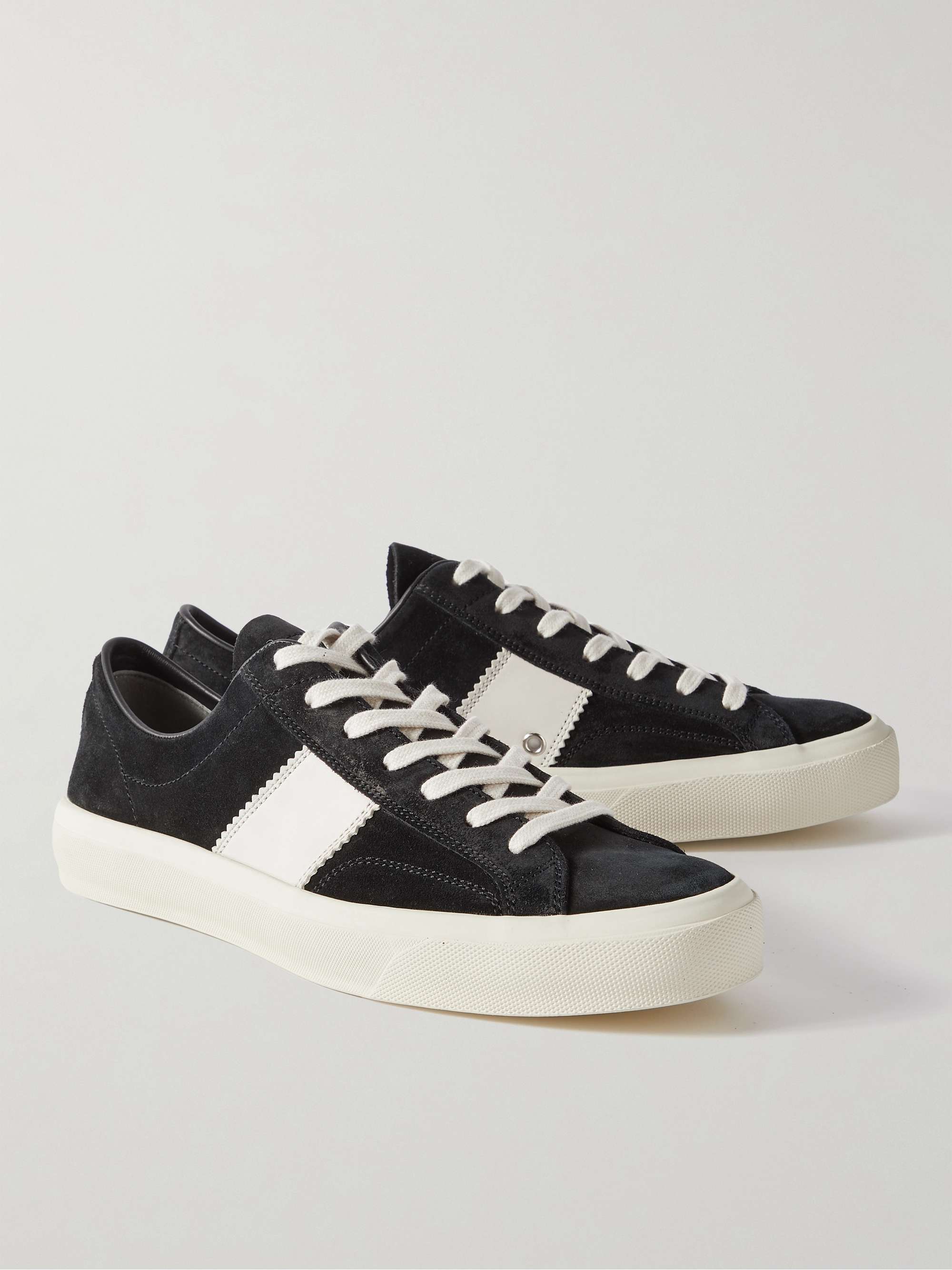 TOM FORD Cambridge Leather-Trimmed Suede Sneakers