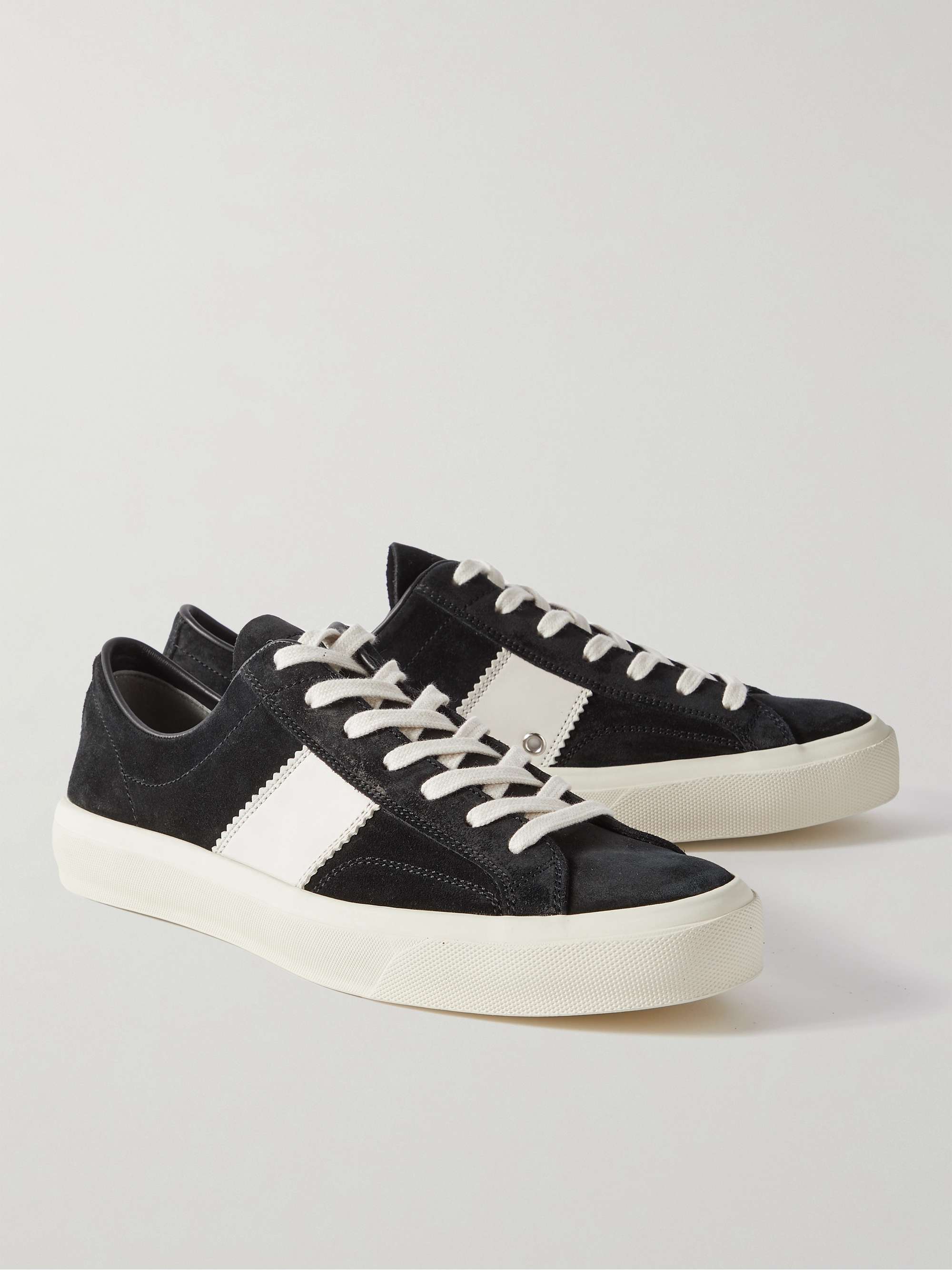 TOM FORD Cambridge Leather-Trimmed Suede Sneakers for Men | MR PORTER