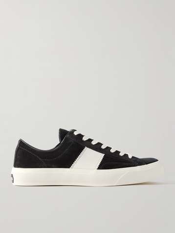 TOM FORD Cambridge Leather-Trimmed Suede Sneakers