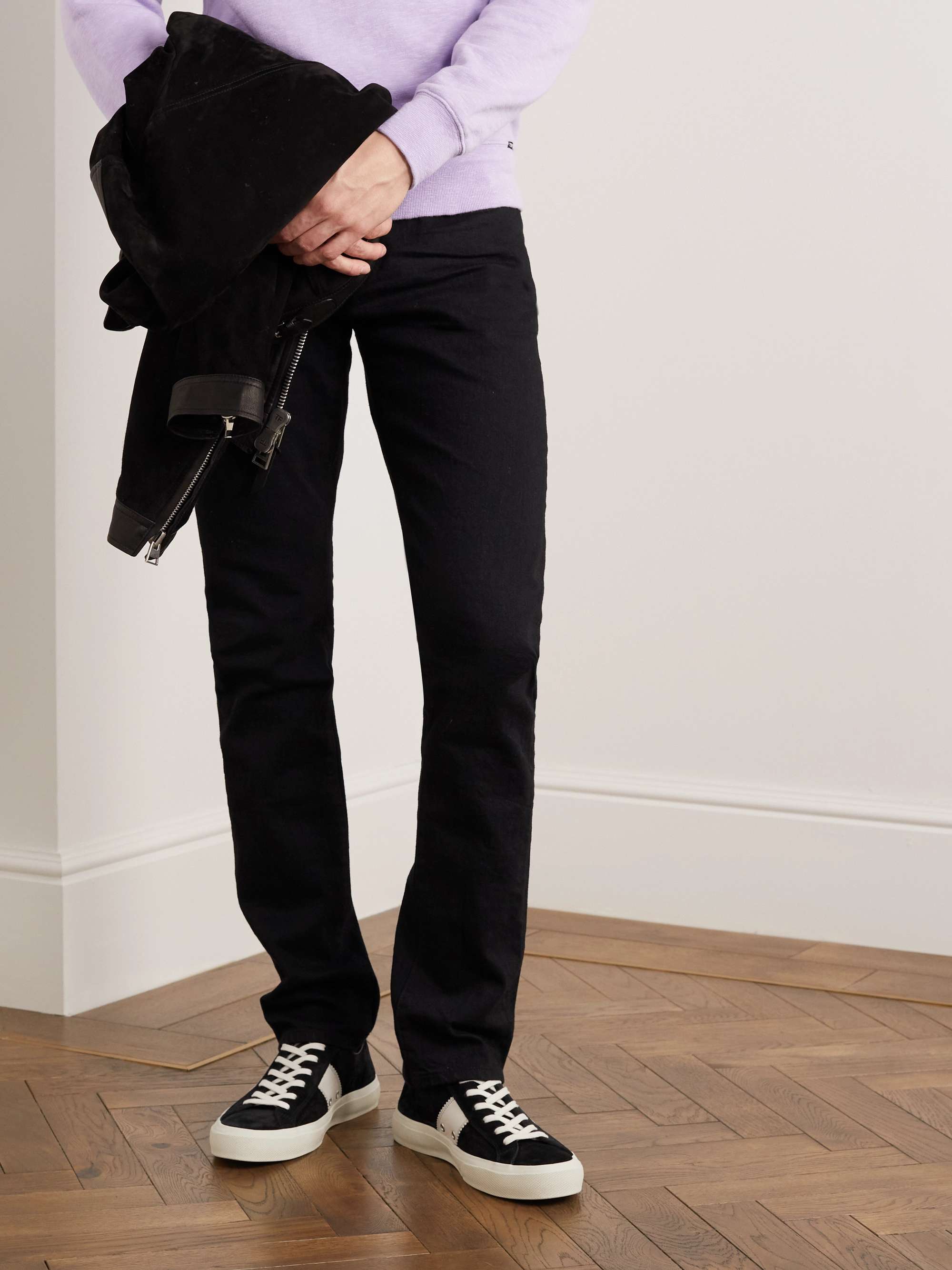 TOM FORD Cambridge Leather-Trimmed Suede Sneakers