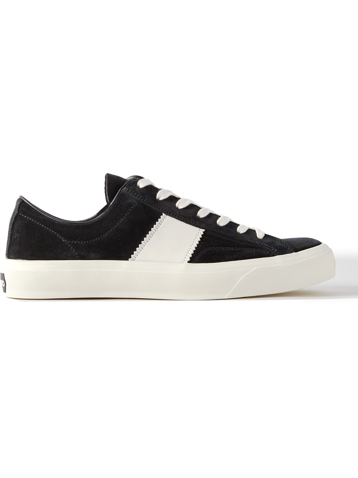 Tom Ford Black Low Top Sneakers With Suede Insert Man In Black
