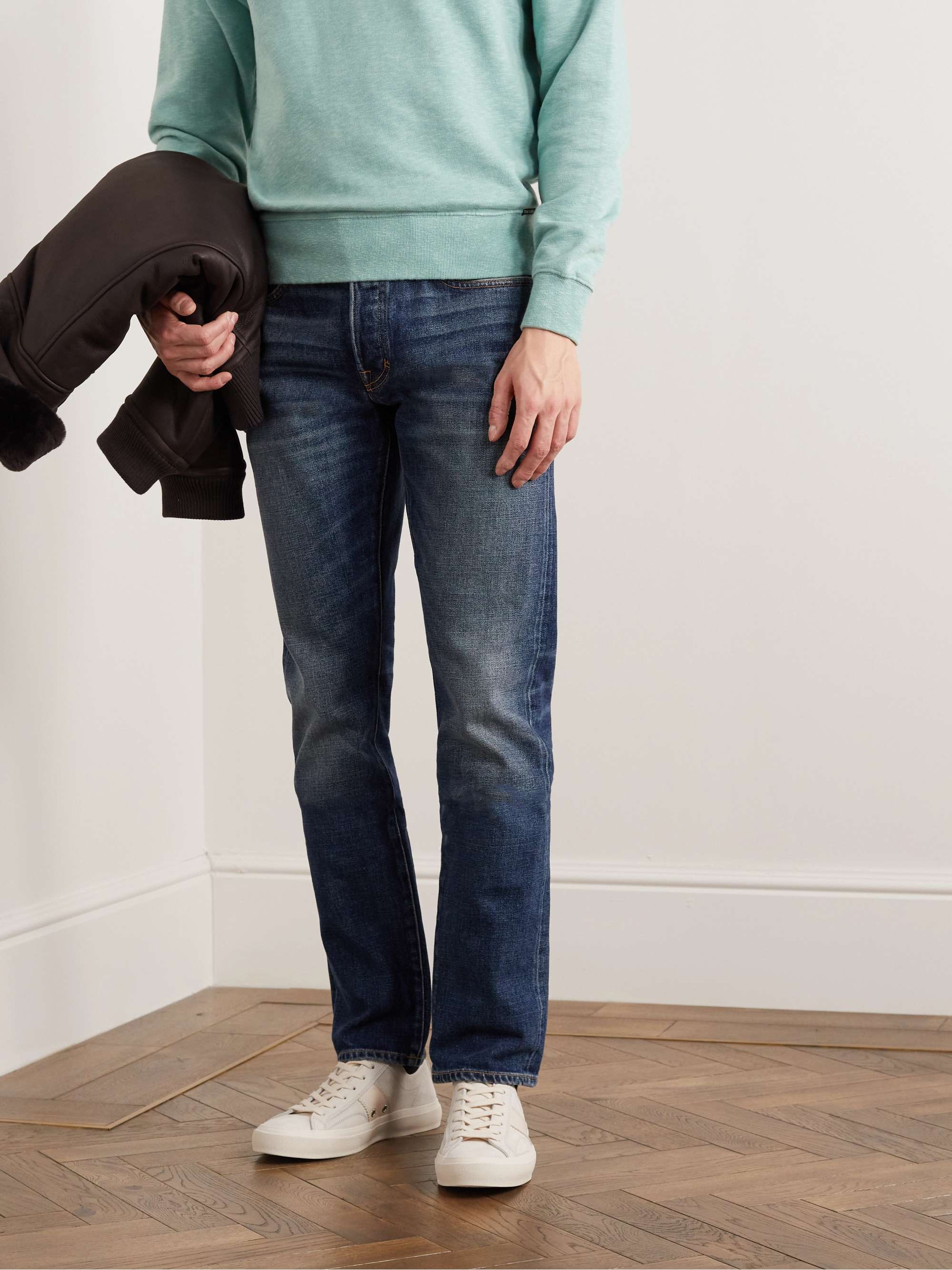 TOM FORD Cambridge Leather-Trimmed Suede Sneakers