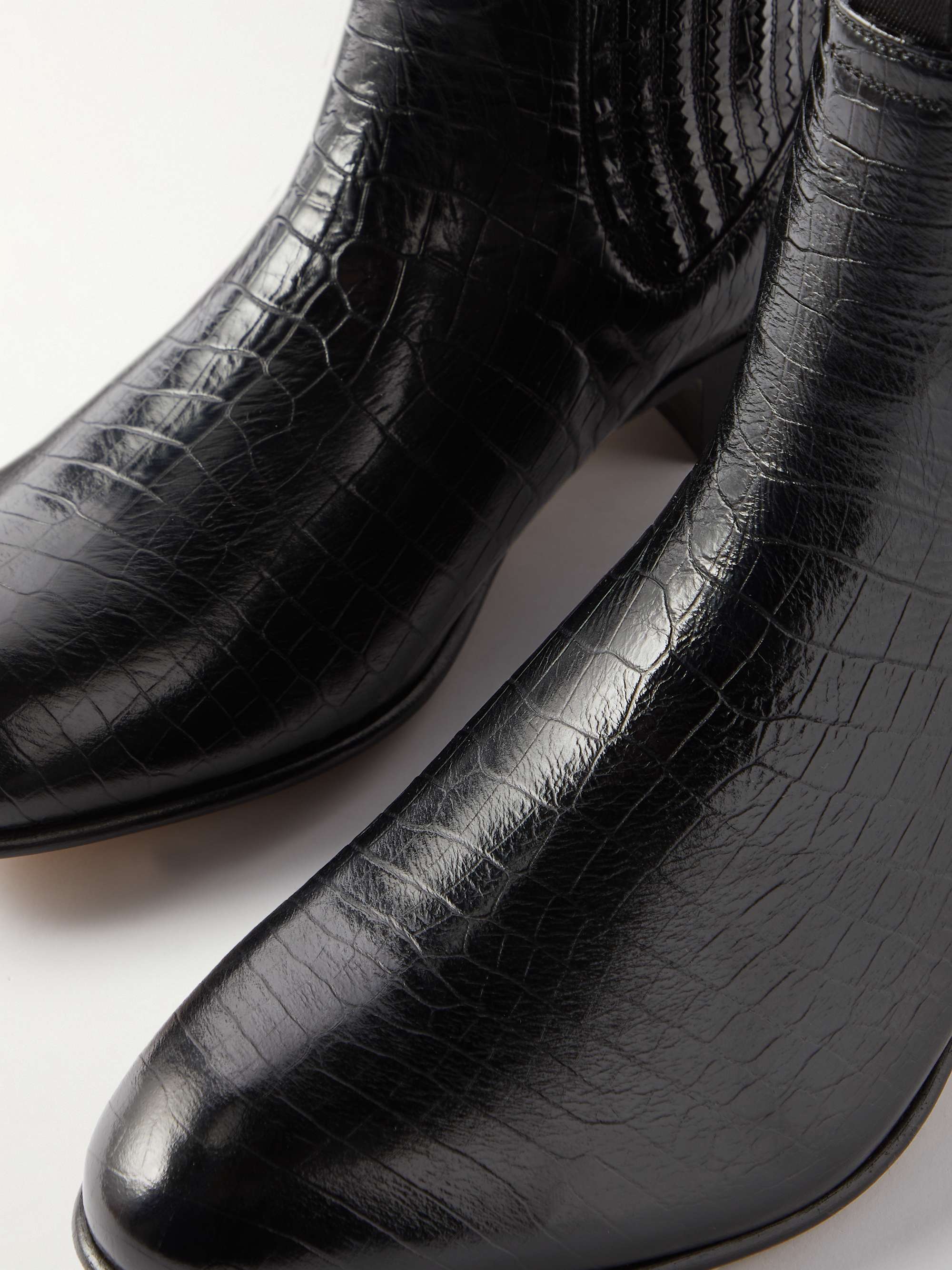 TOM FORD Kurt Croc-Print Leather Chelsea Boots