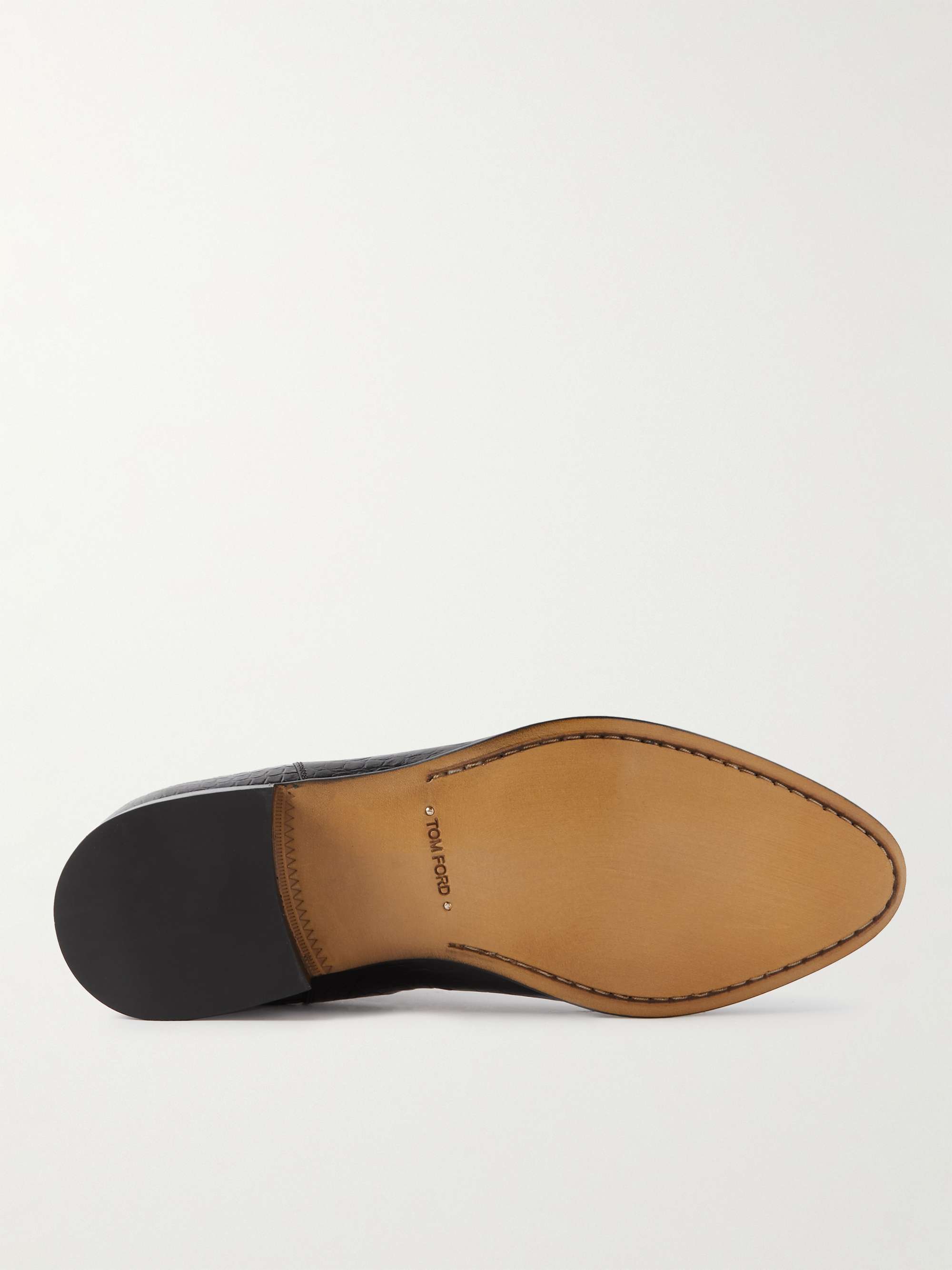 TOM FORD Kurt Croc-Print Leather Chelsea Boots