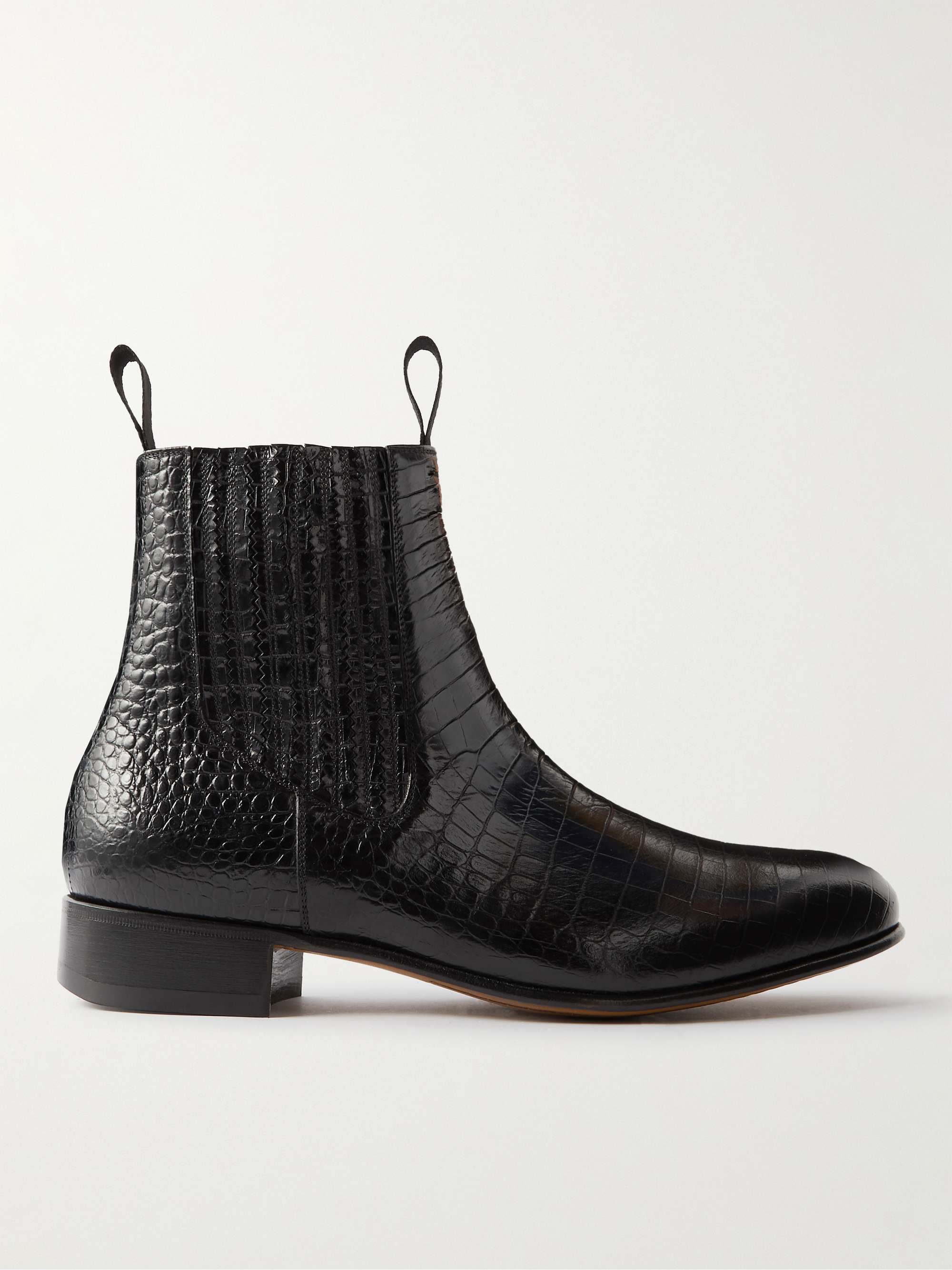 long Verbeteren of TOM FORD Kurt Croc-Effect Leather Chelsea Boots for Men | MR PORTER