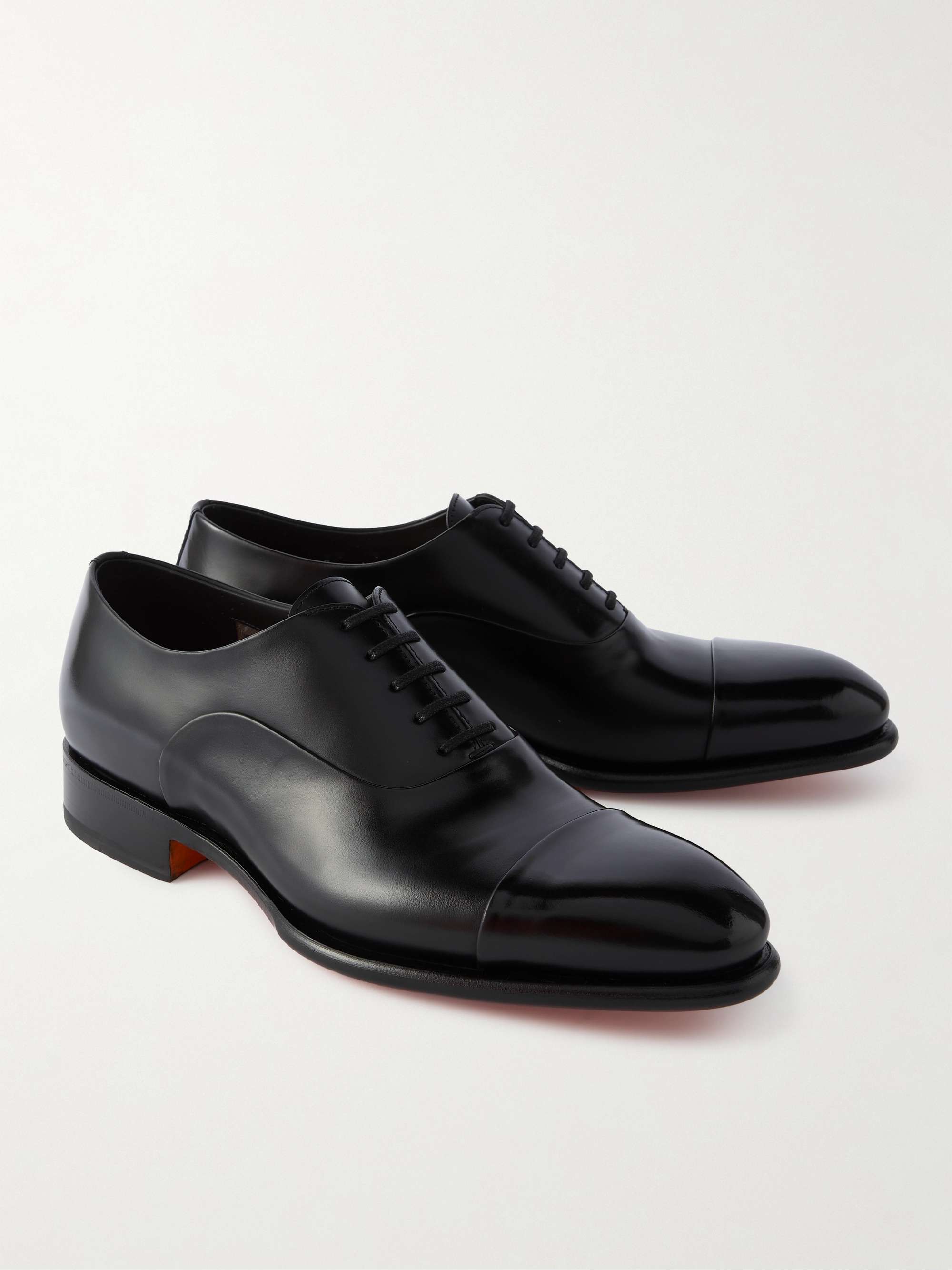 SANTONI Haniel Whole-Cut Leather Oxford Shoes