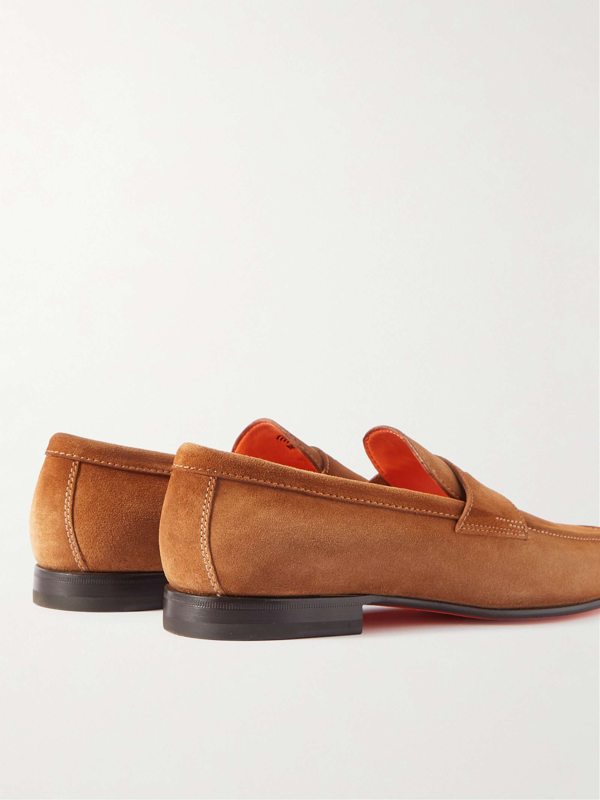 SANTONI Damages Suede Loafers