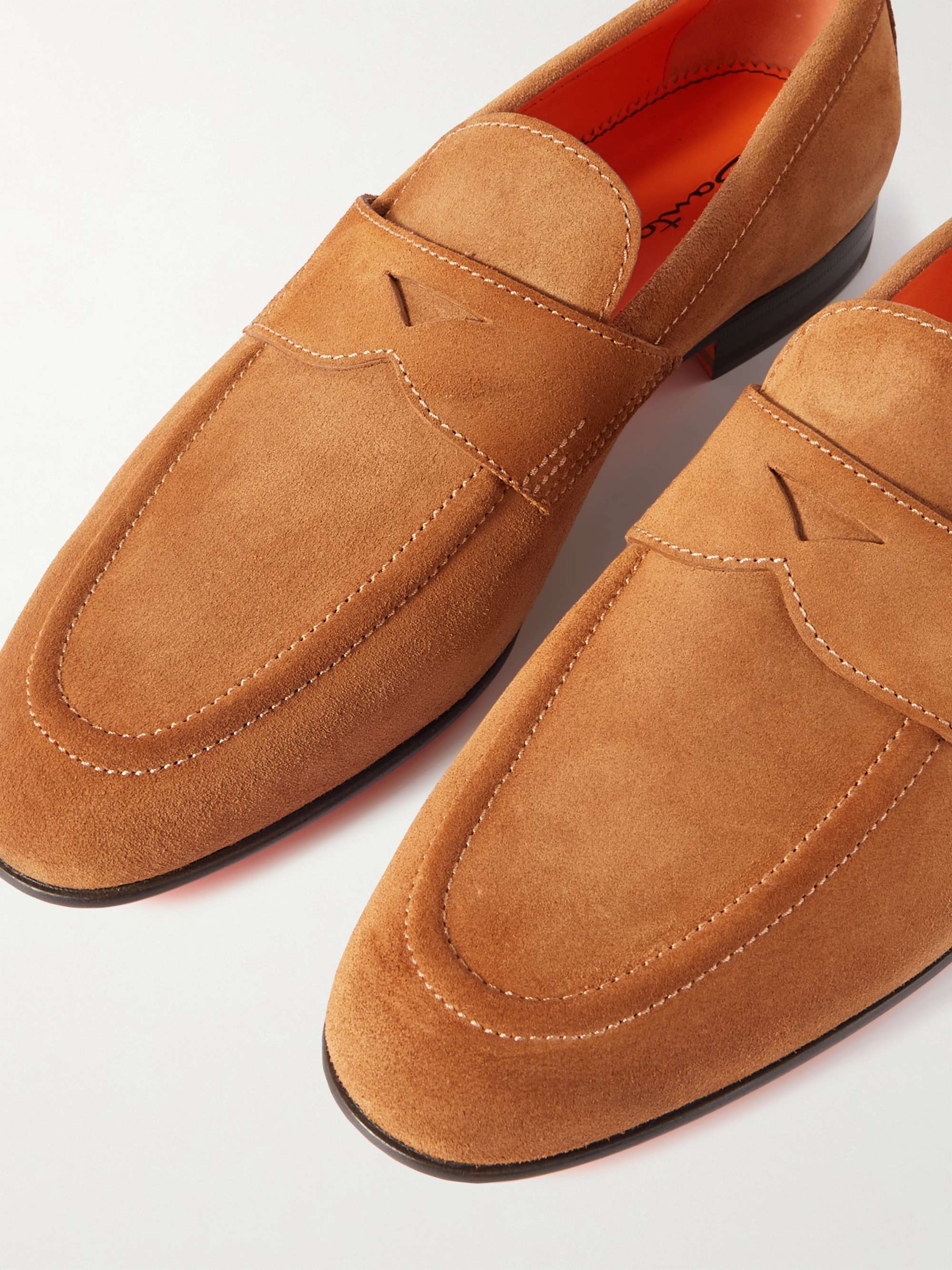 SANTONI Damages Suede Loafers