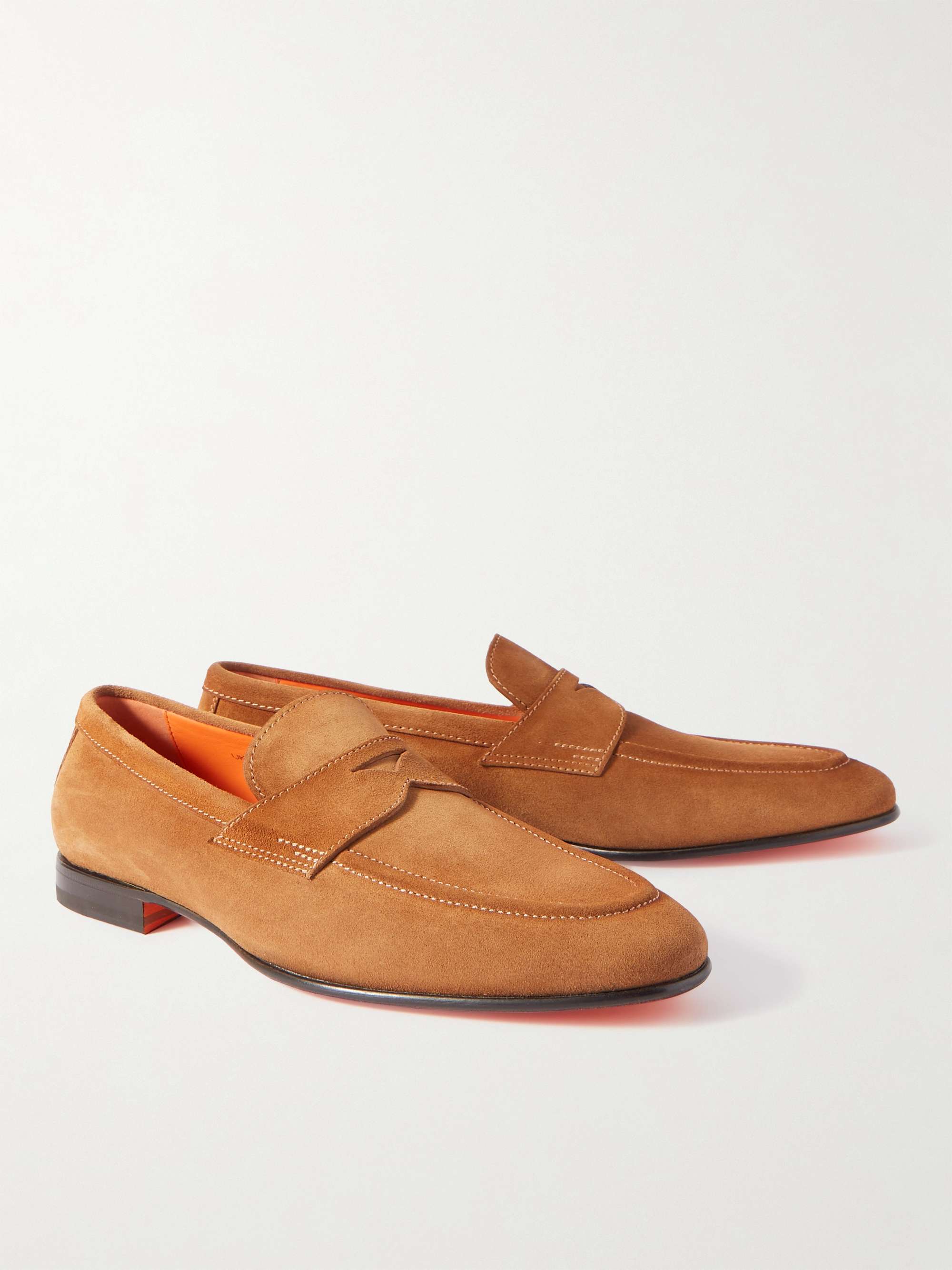 SANTONI Damages Suede Loafers