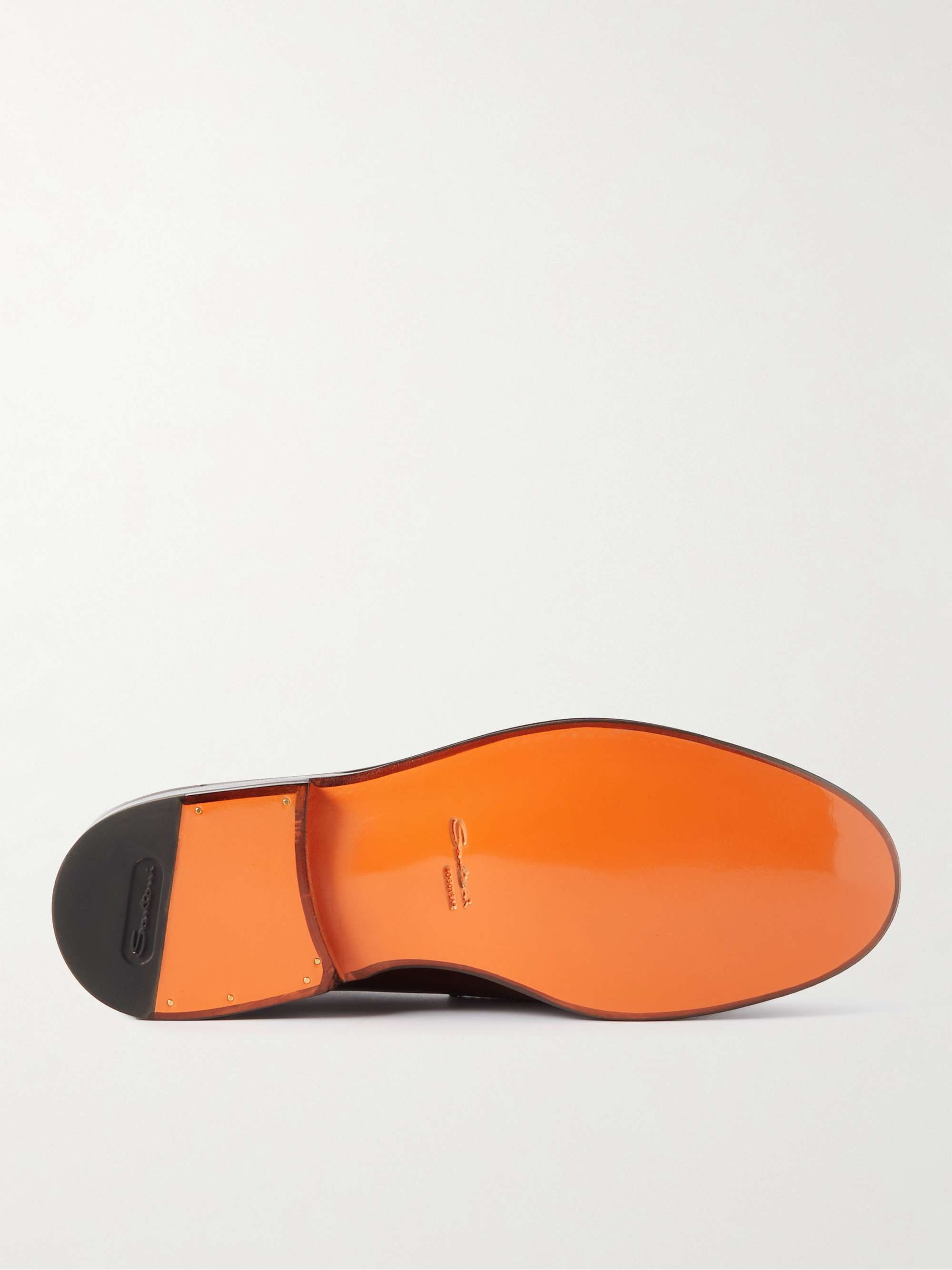 SANTONI Leather Penny Loafers