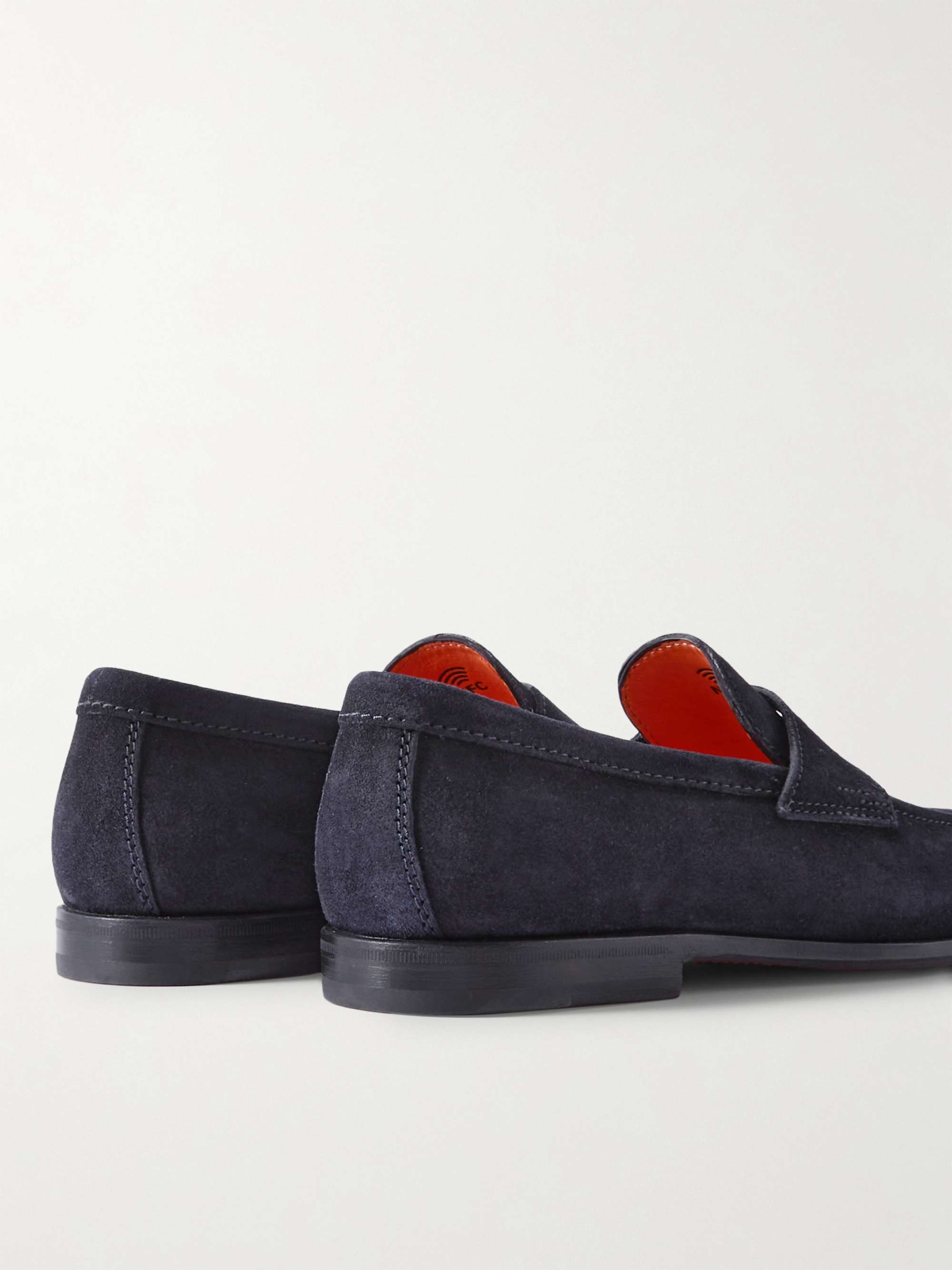 SANTONI Damages Suede Loafers