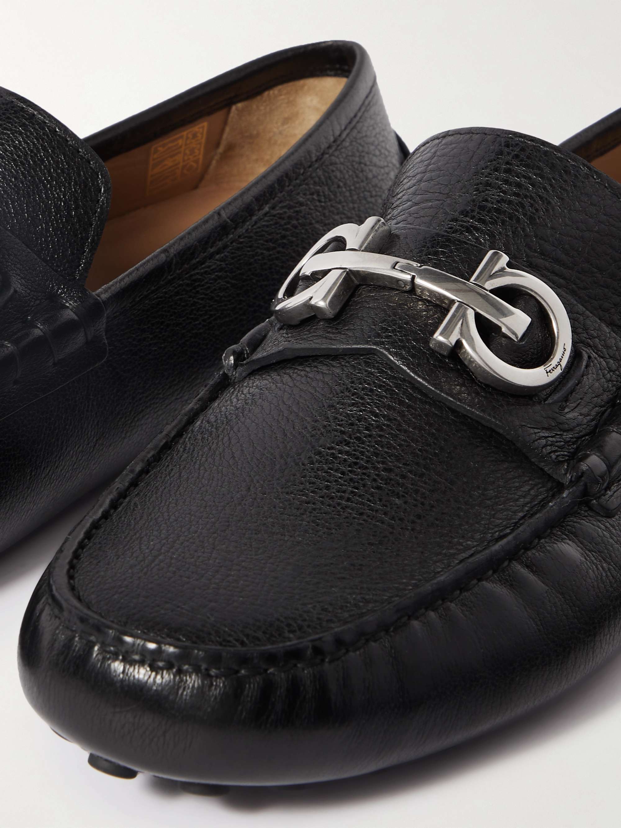FERRAGAMO Grazioso Full-Grain Leather Driving Shoes