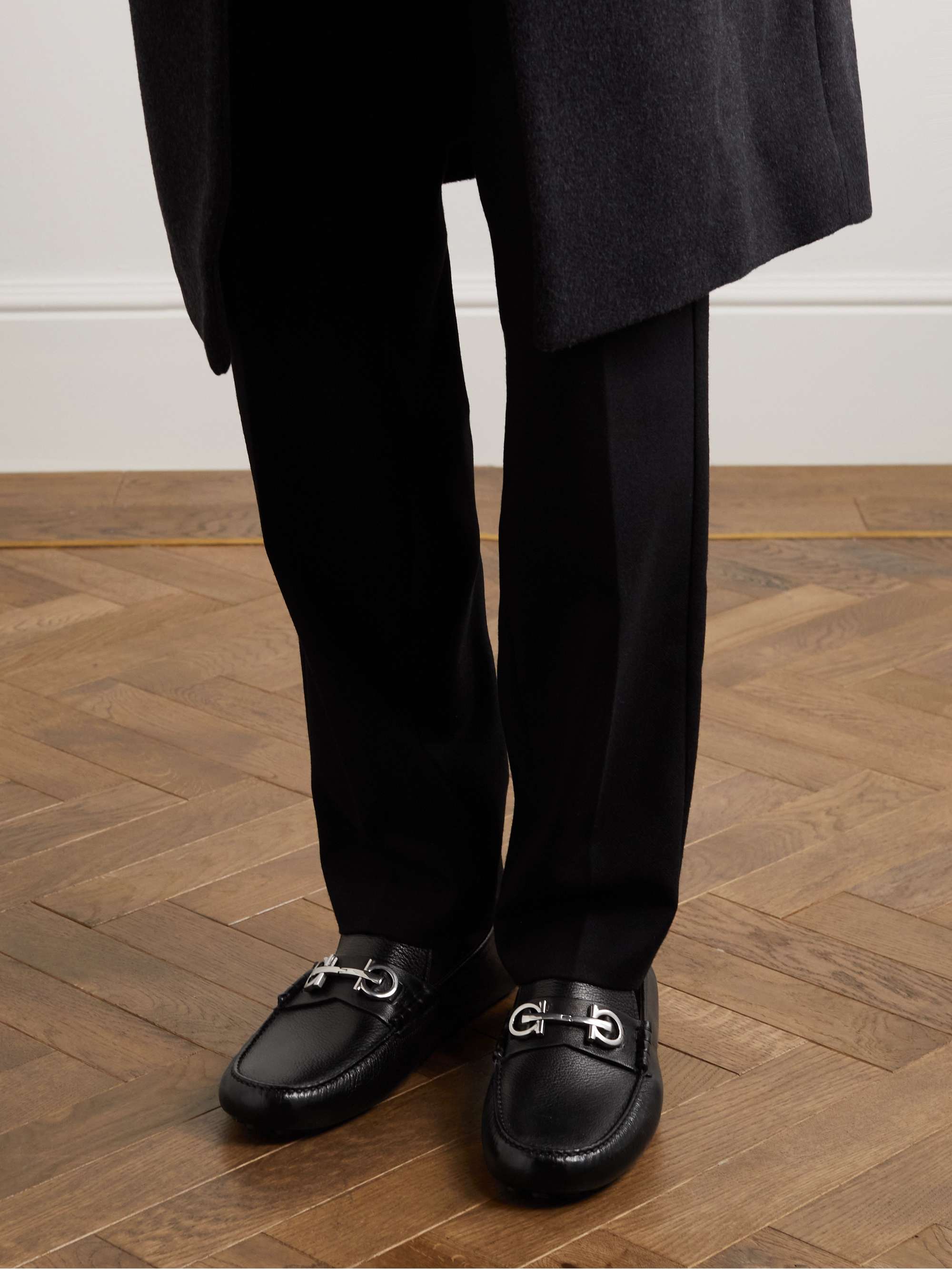FERRAGAMO Grazioso Full-Grain Leather Driving Shoes