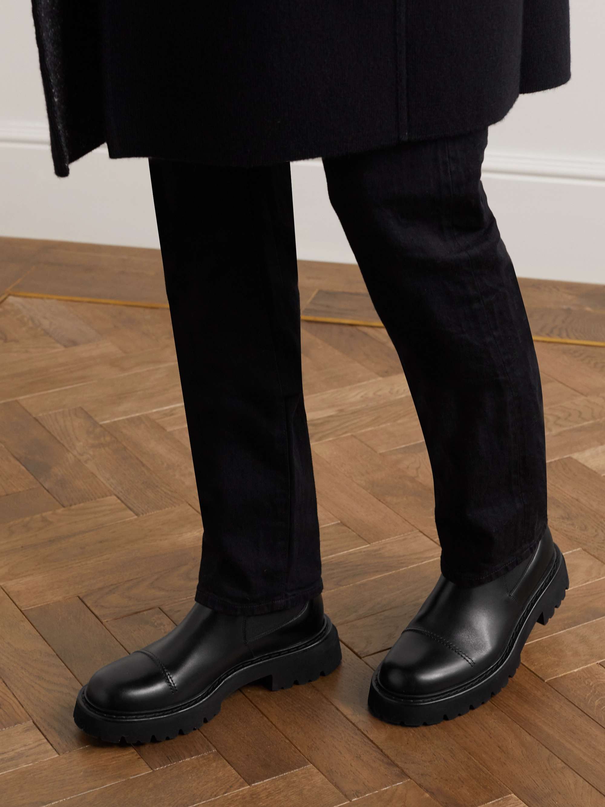 FERRAGAMO George 2 Embellished Leather Chelsea Boots