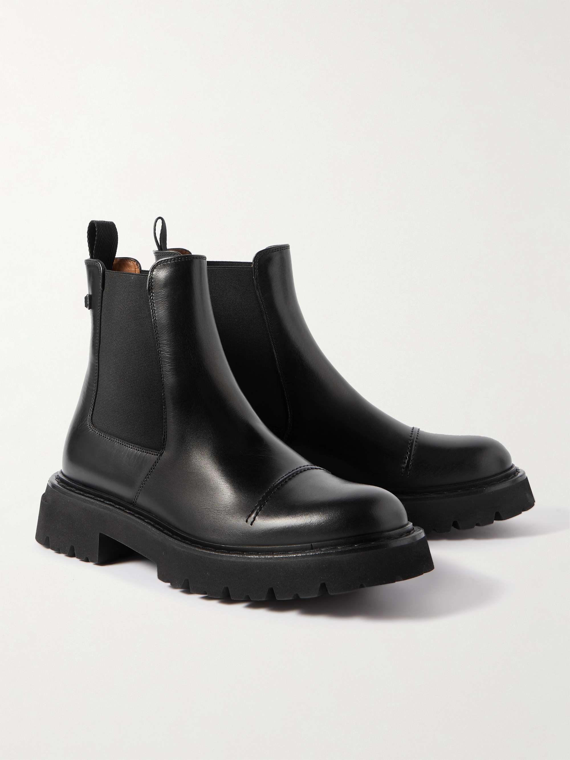 FERRAGAMO George 2 Embellished Leather Chelsea Boots