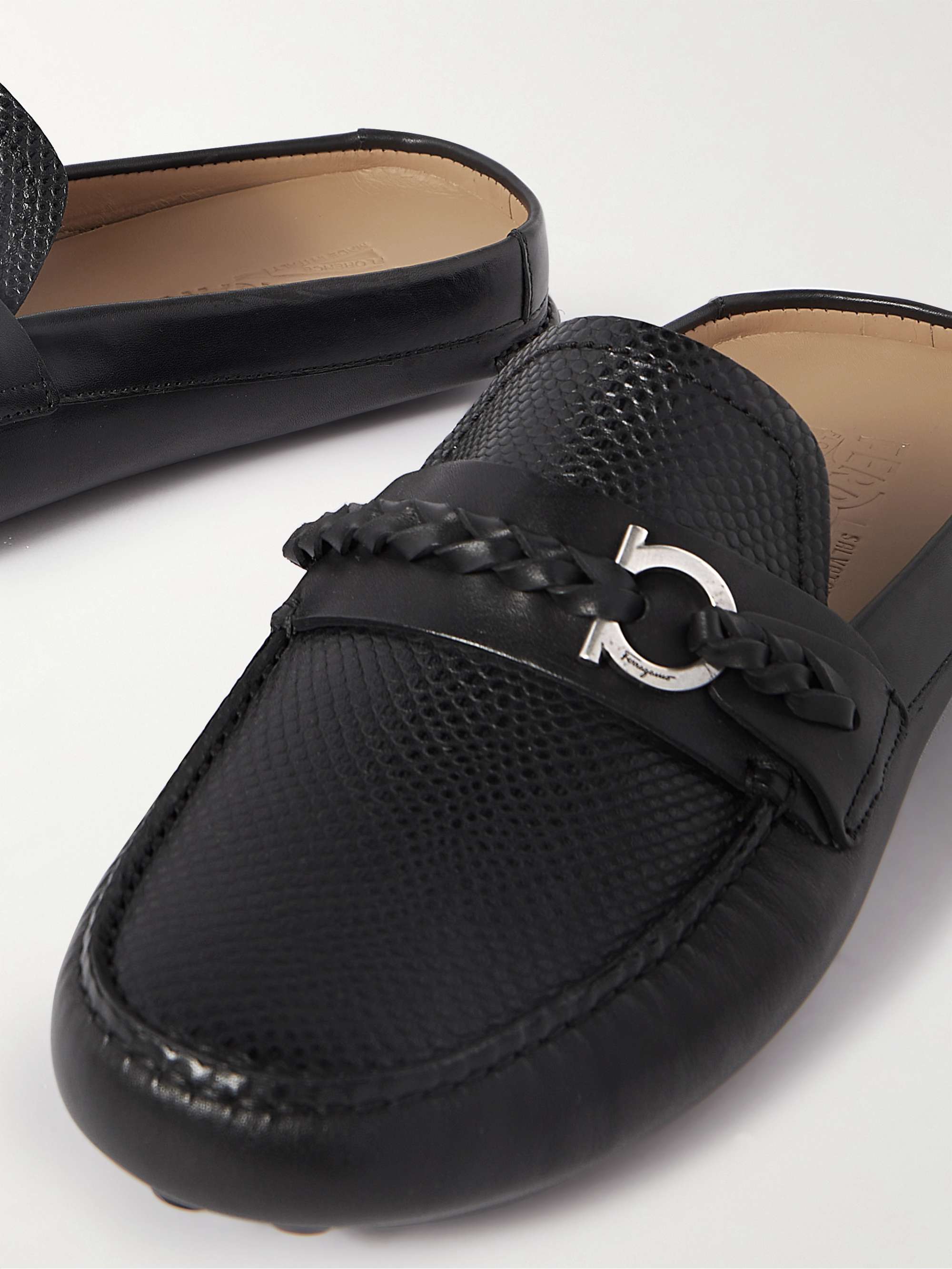FERRAGAMO Full-Grain Leather Driving Shoes