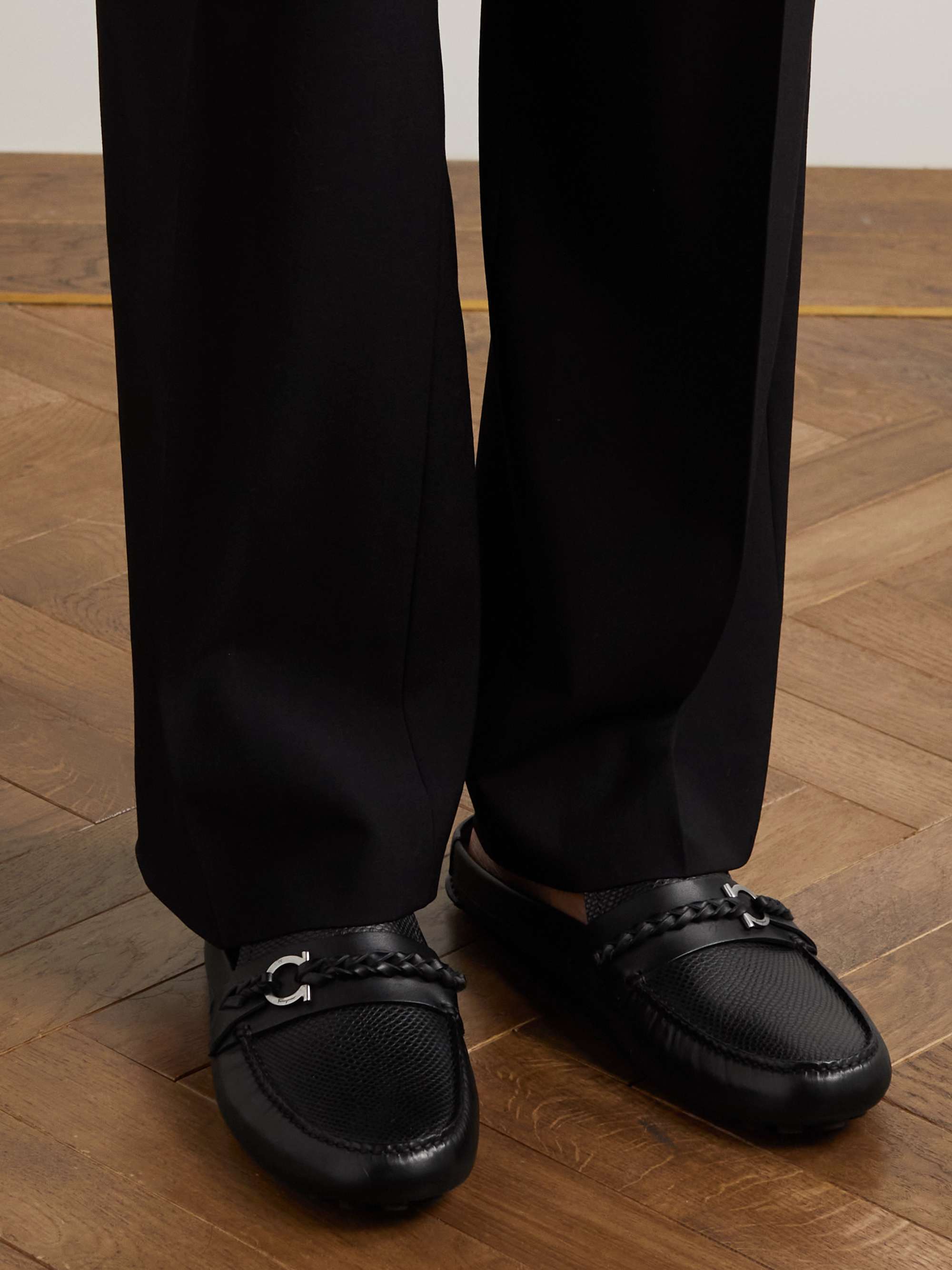 FERRAGAMO Full-Grain Leather Driving Shoes
