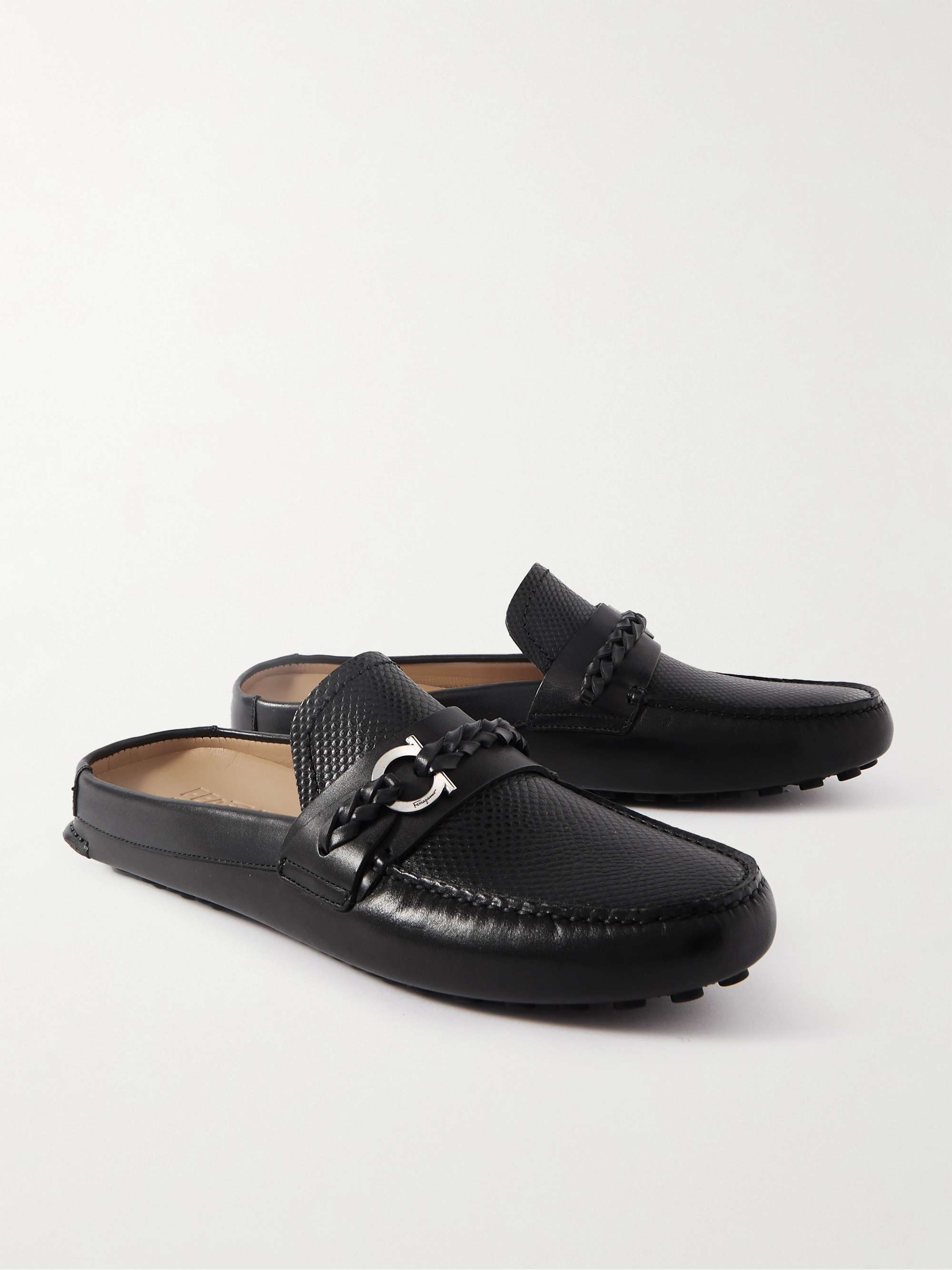 FERRAGAMO Full-Grain Leather Driving Shoes