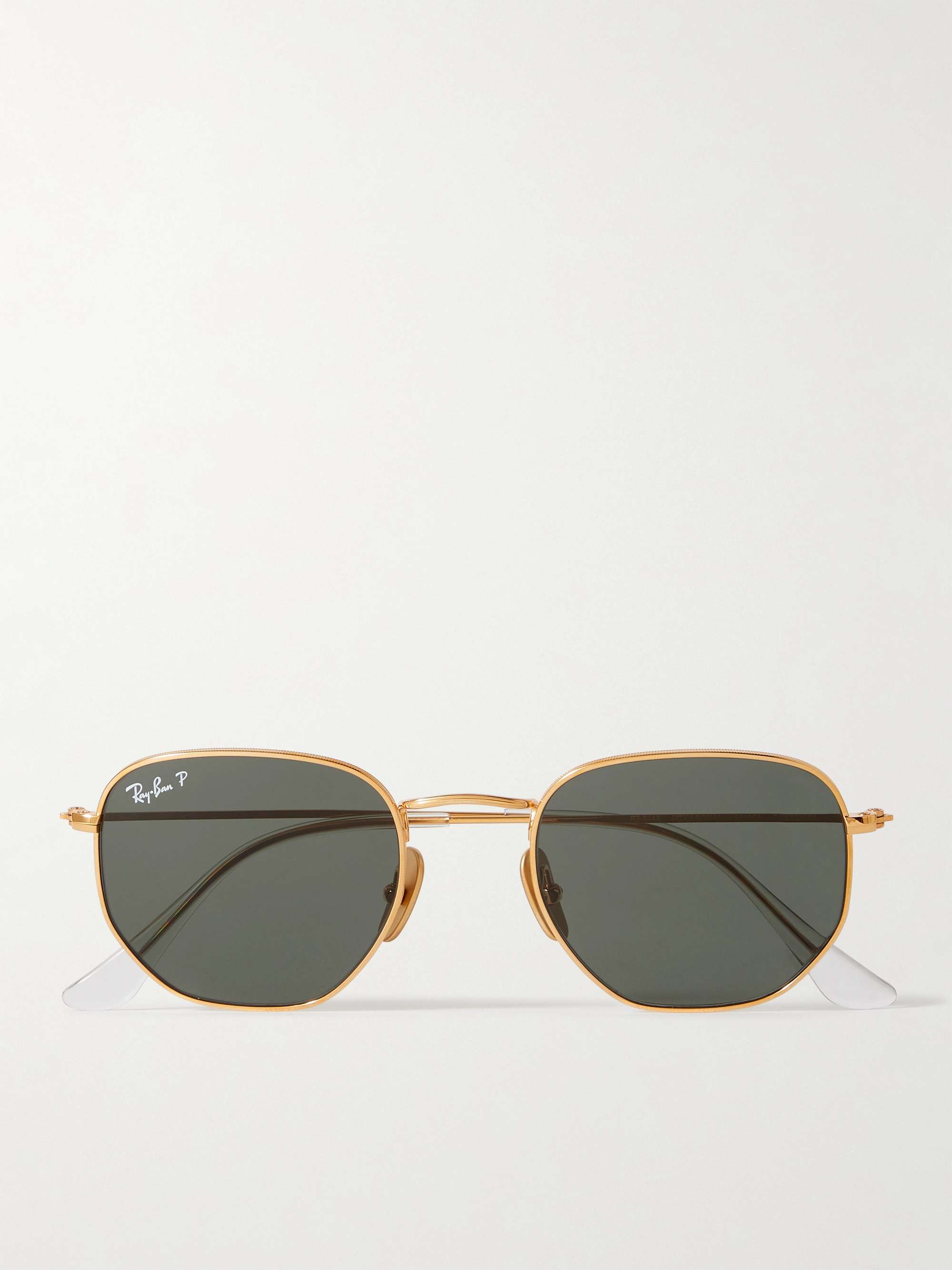 RAY-BAN Hexagonal-Frame Gold-Tone Sunglasses | MR PORTER