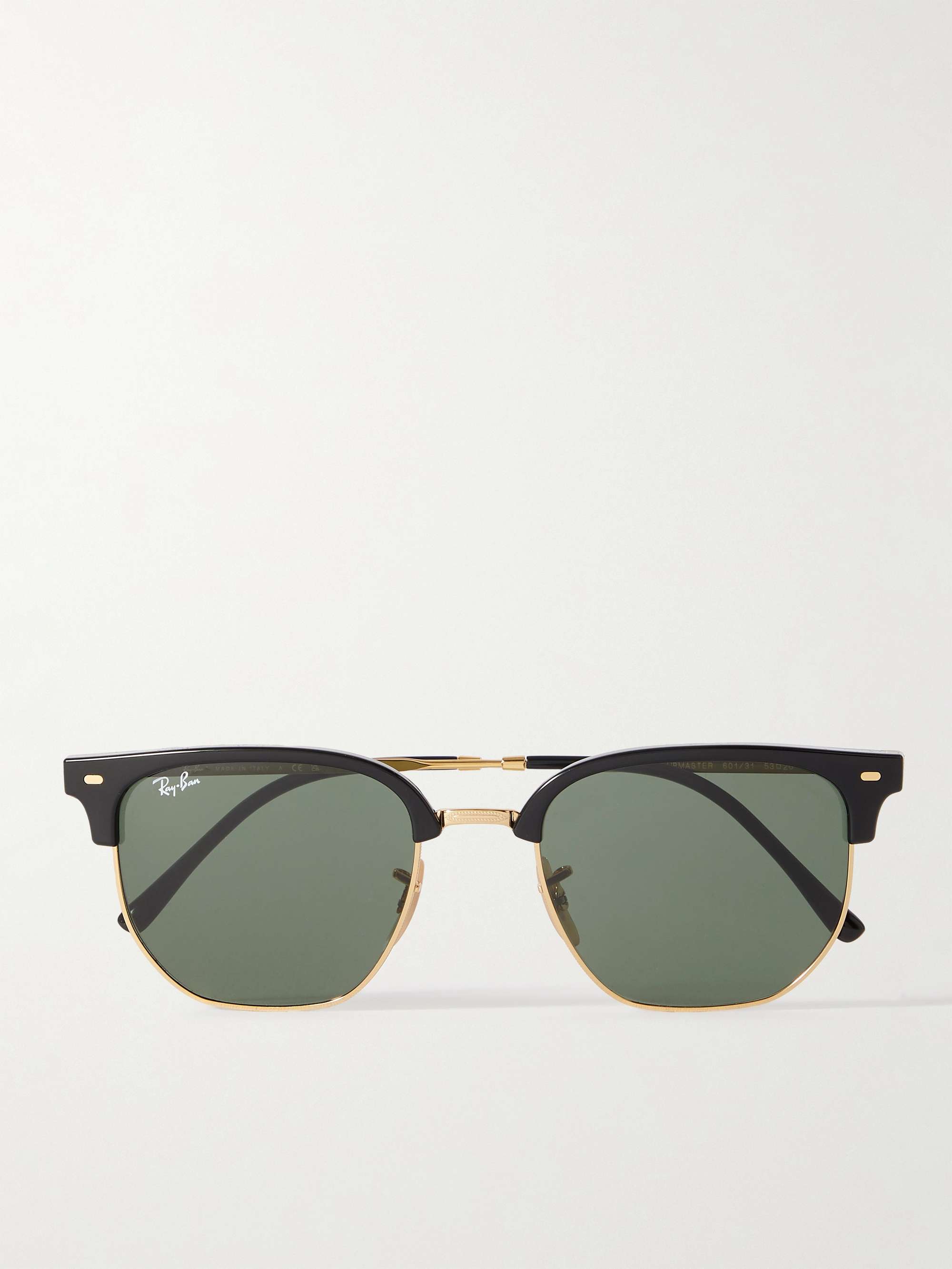 RAY-BAN Clubmaster Acetate and Gold-Tone Sunglasses for Men