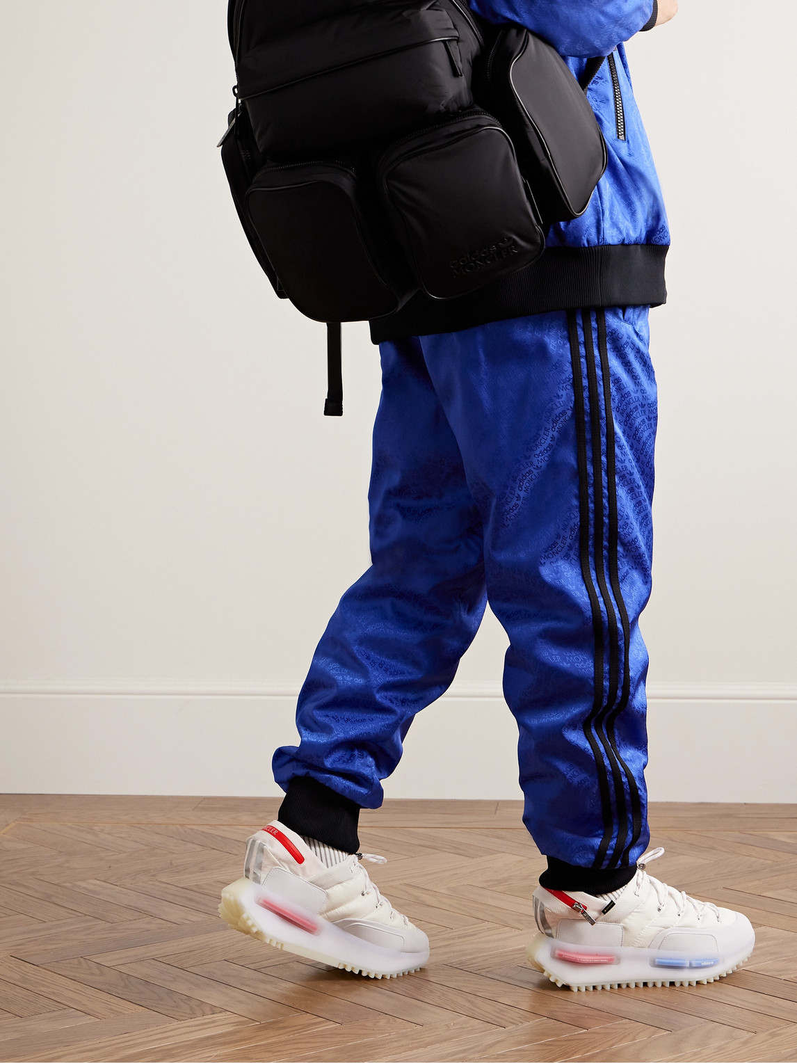 MONCLER GENIUS ADIDAS ORIGINALS NMD RUNNER STRETCH JERSEY-TRIMMED QUILTED GORE-TEX HIGH-TOP SNEAKERS 