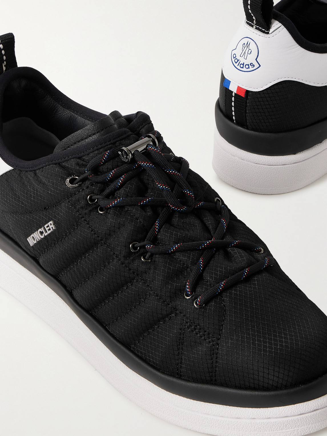 Shop Moncler Genius Adidas Originals Campus Leather-trimmed Quilted Gore-tex™ Sneakers In Black