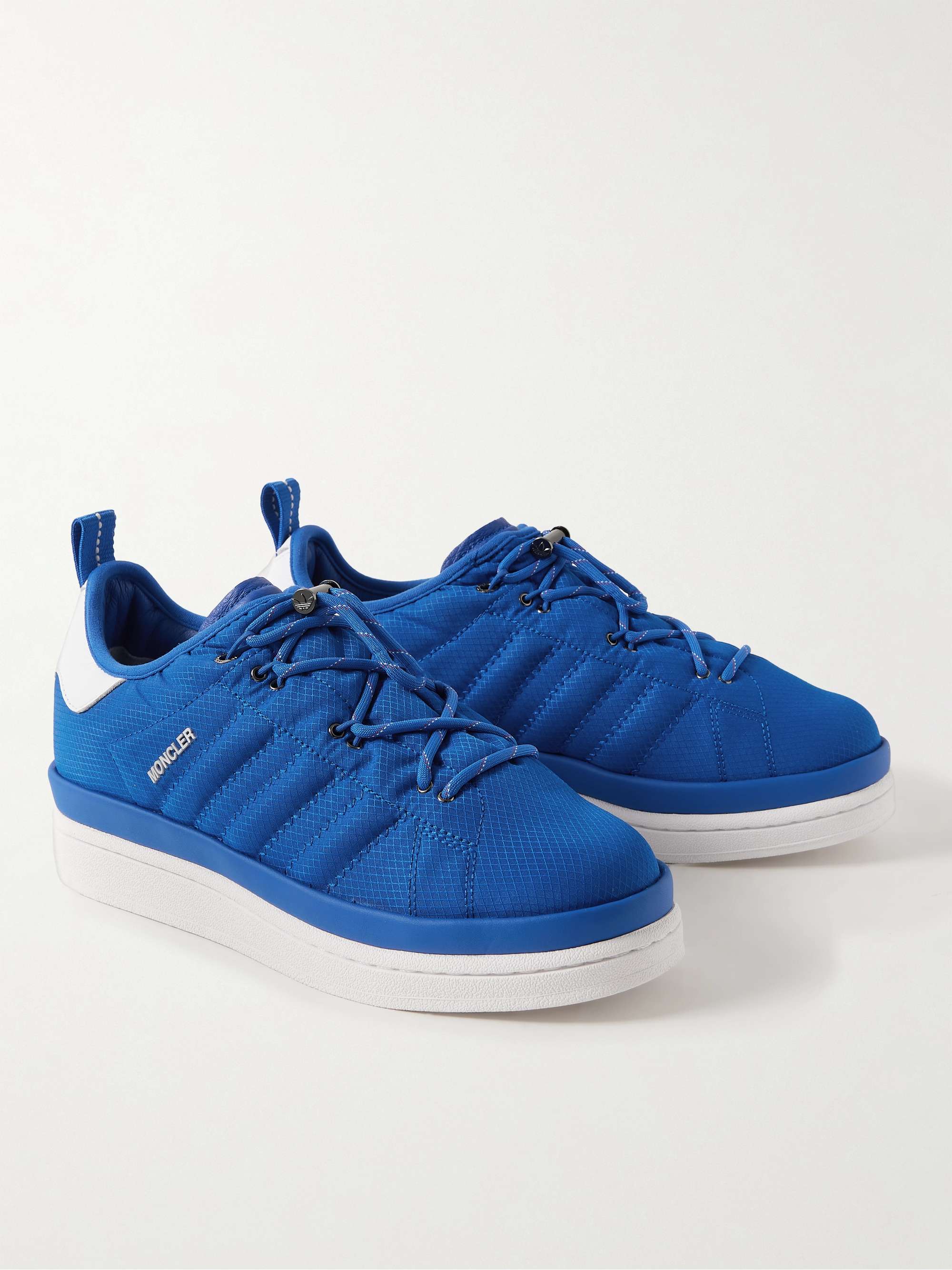 Blue + adidas Originals Campus Leather-Trimmed Quilted GORE