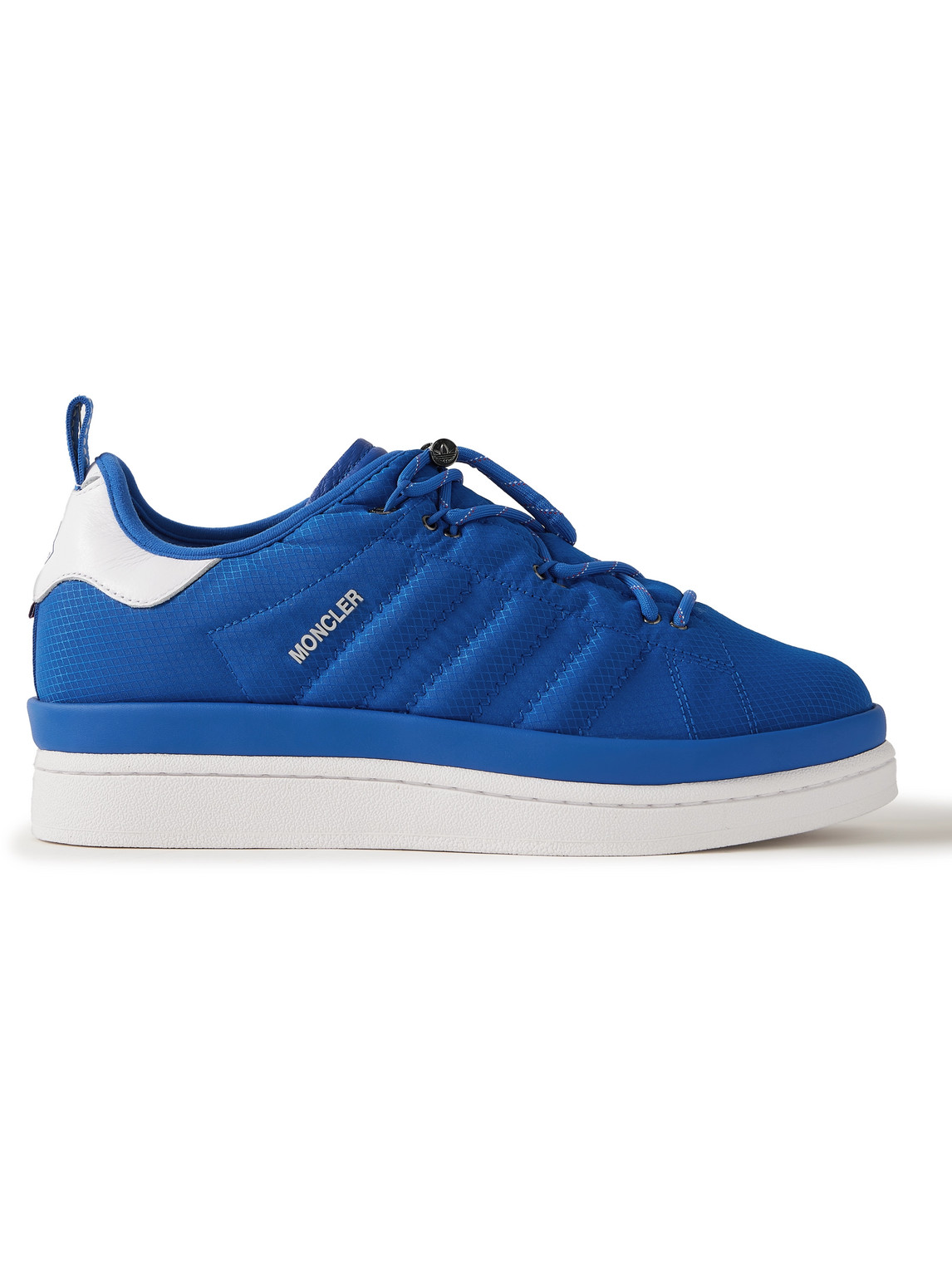 Moncler Genius Adidas Originals Campus Leather-trimmed Quilted Gore-tex™ Trainers In Blue