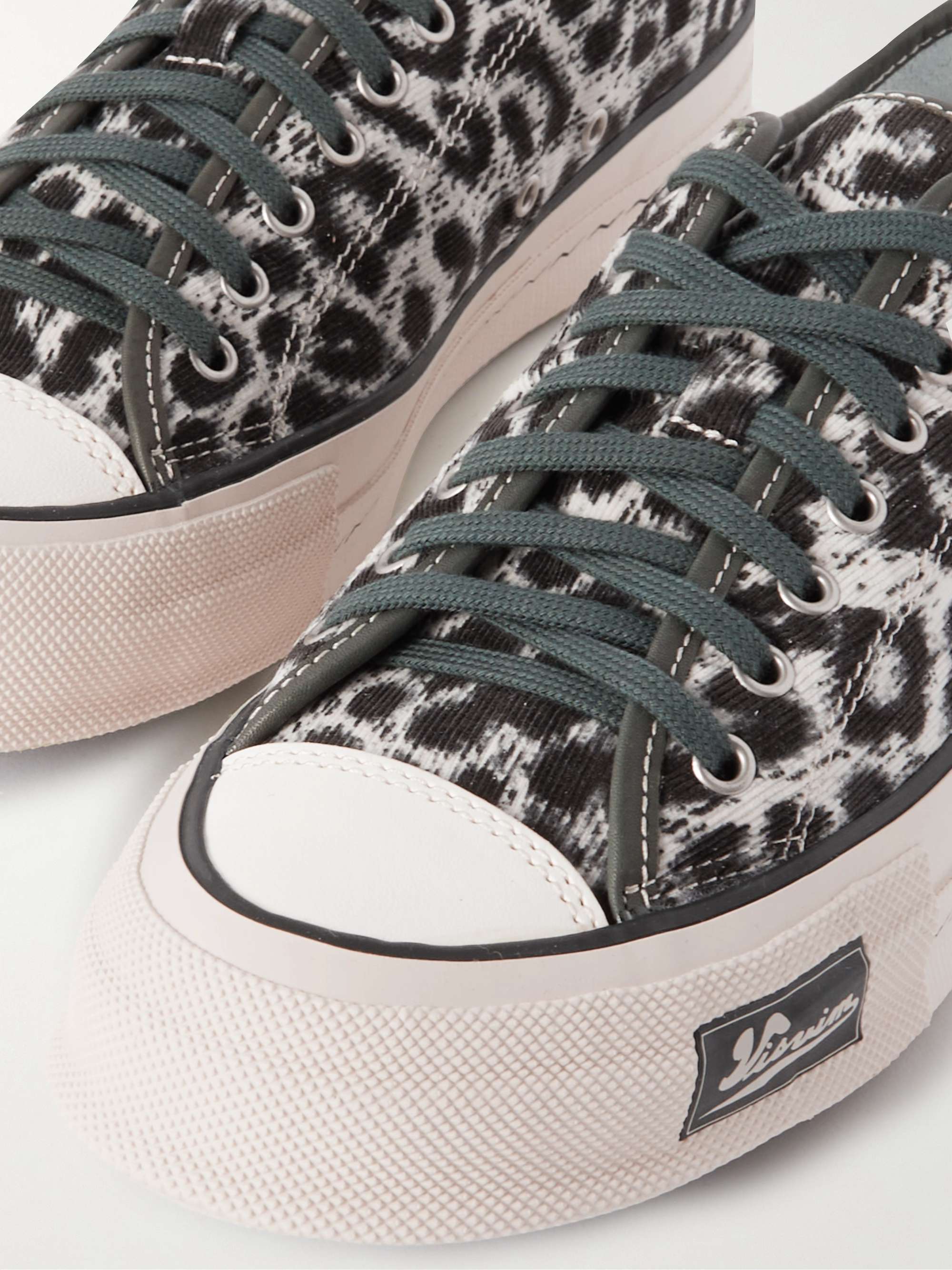 VISVIM Skagway Leather-Trimmed Leopard-Print Corduroy Sneakers