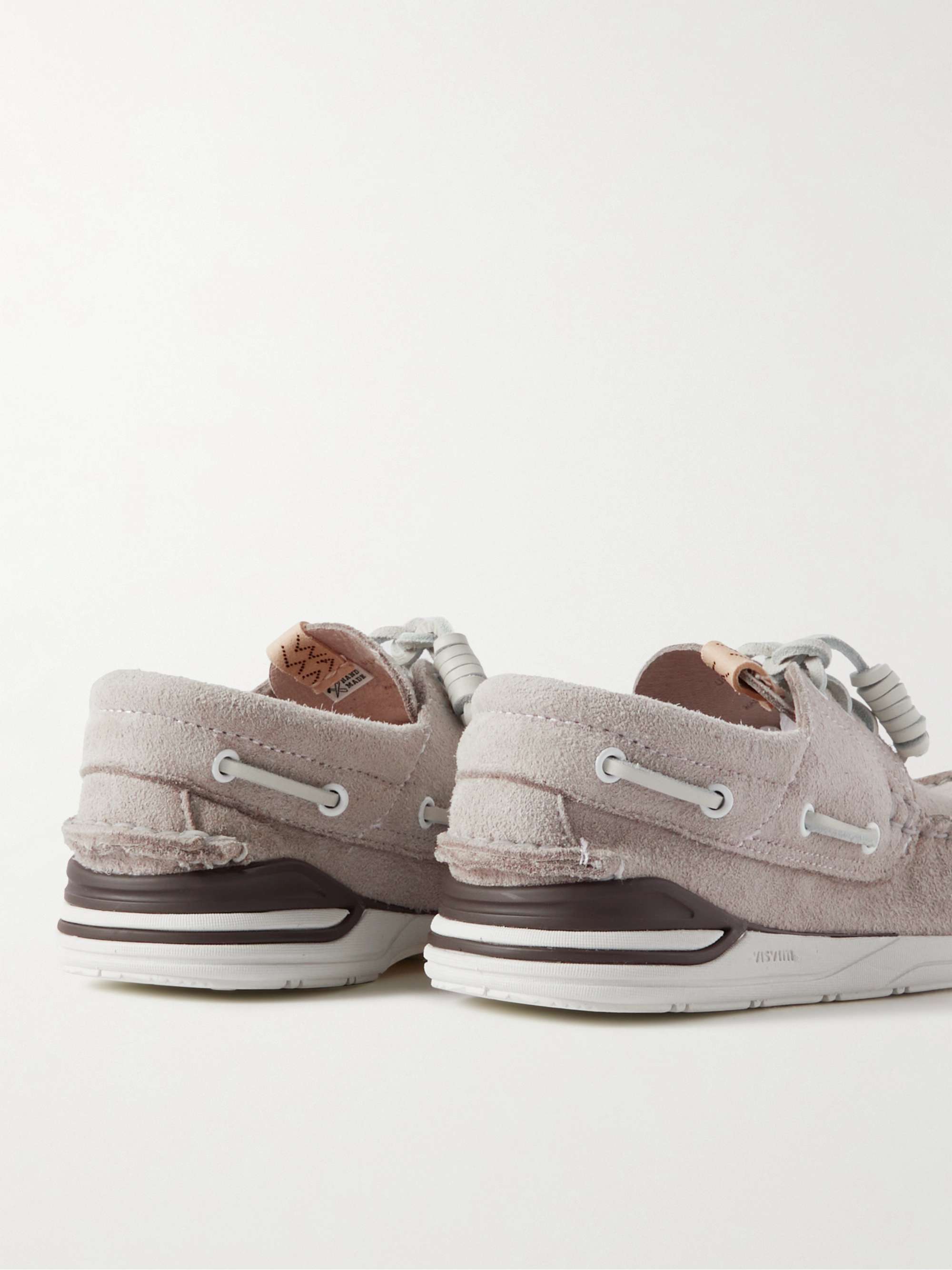 VISVIM Hockney-Folk Leather-Trimmed Suede Boat Shoes