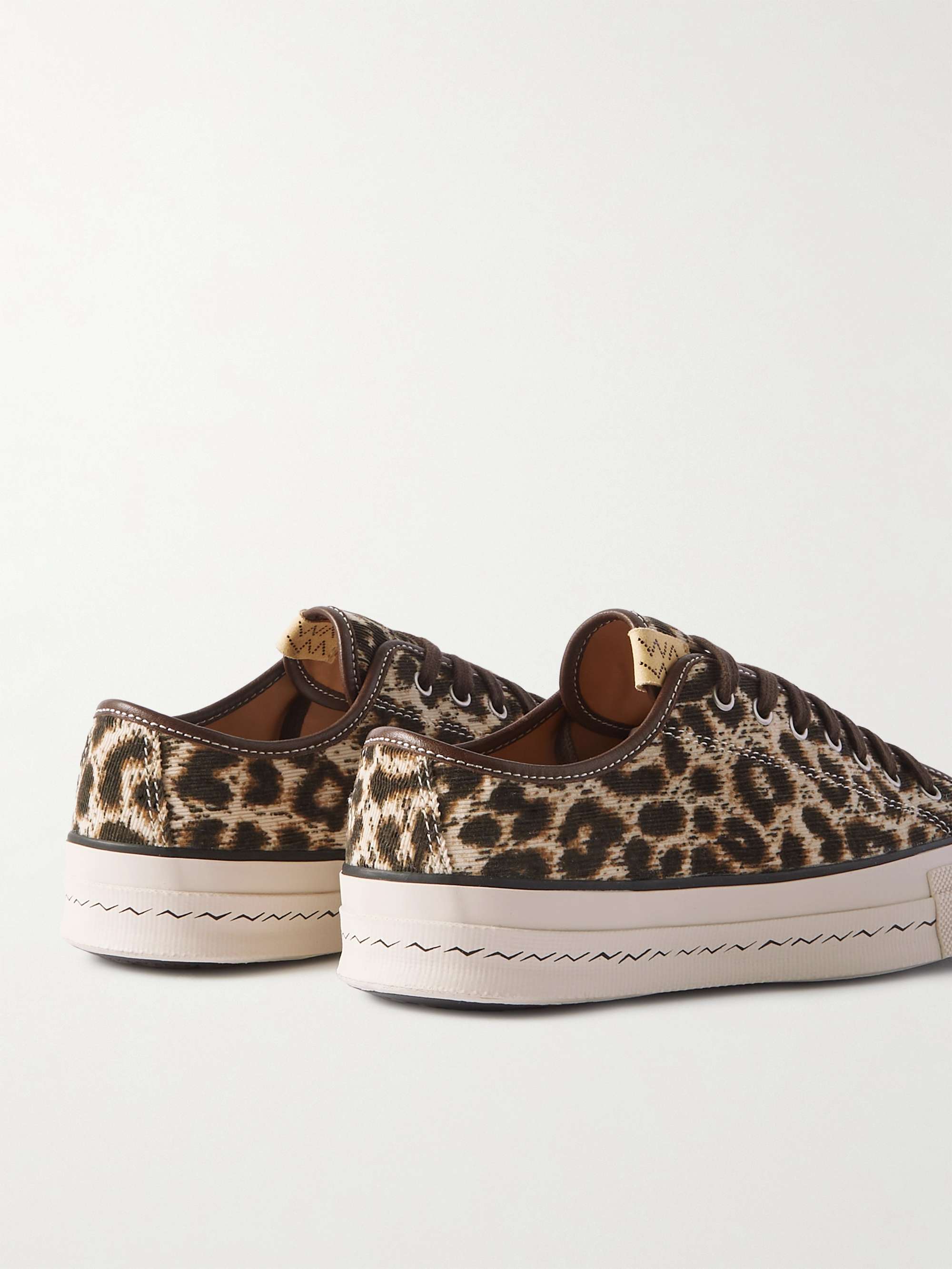 VISVIM Skagway Leather-Trimmed Leopard-Print Corduroy Sneakers