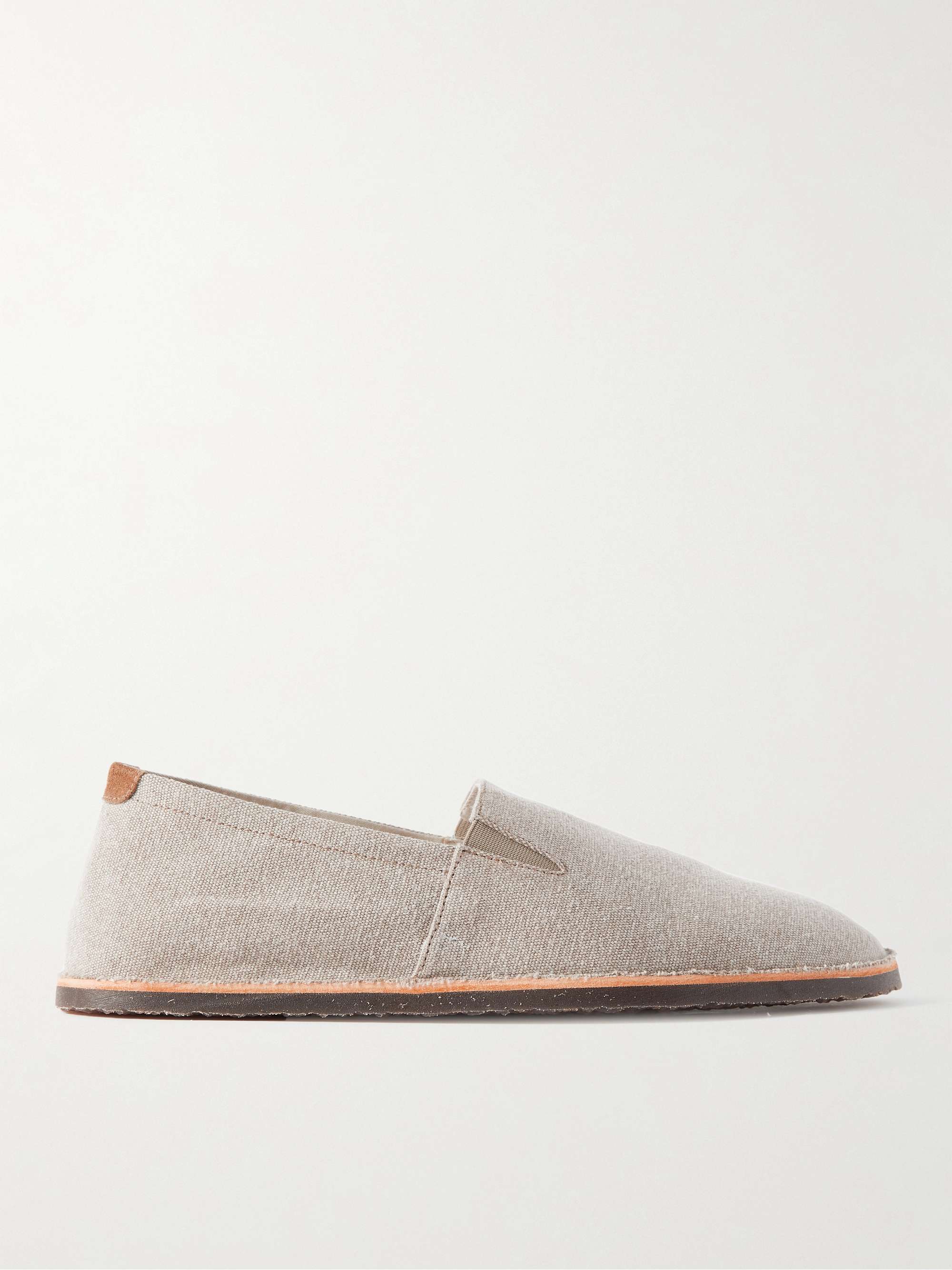 BRUNELLO CUCINELLI Suede-Trimmed Canvas Espadrilles for Men | MR PORTER