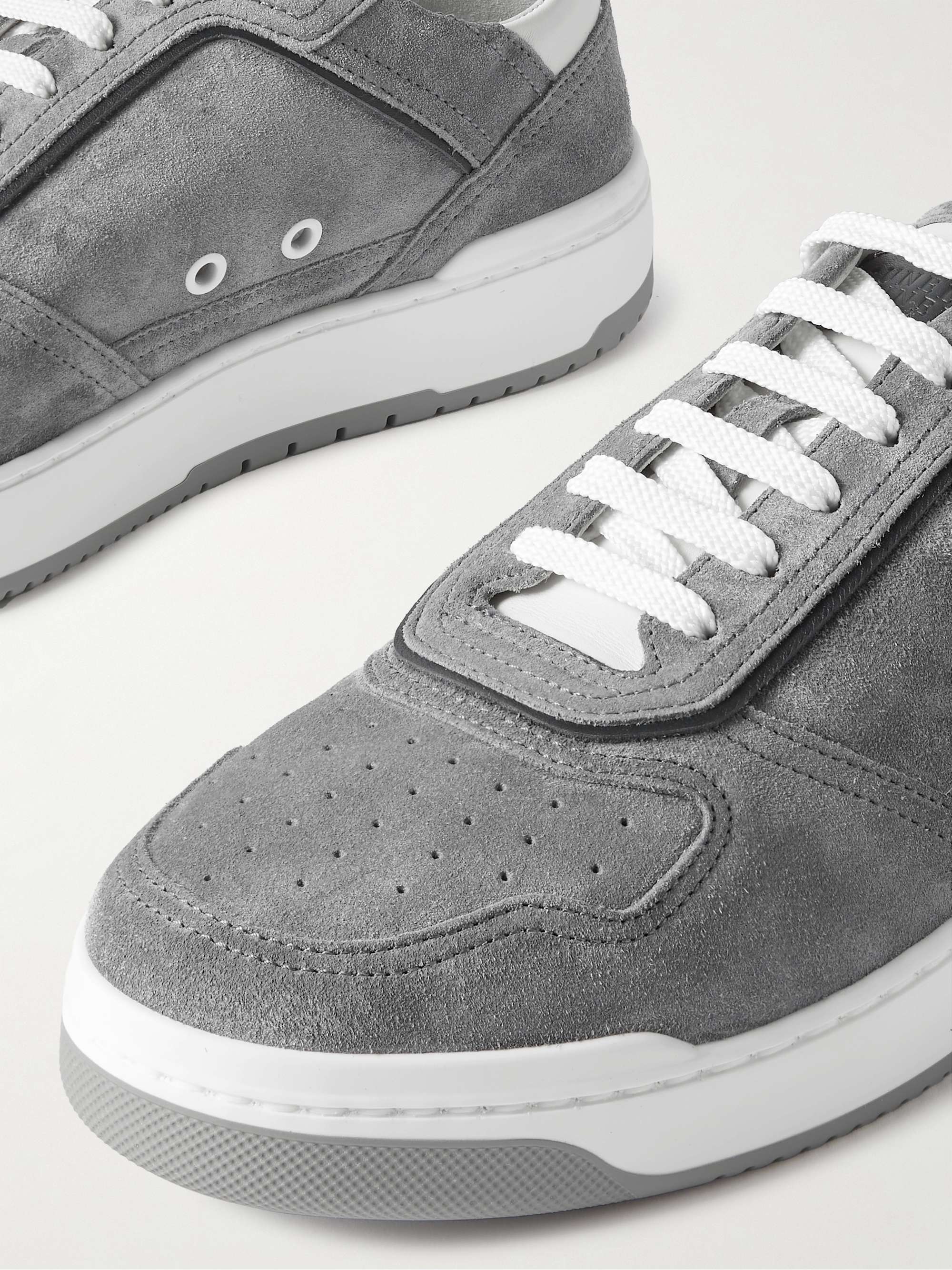 BRUNELLO CUCINELLI Suede-Trimmed Leather Sneakers