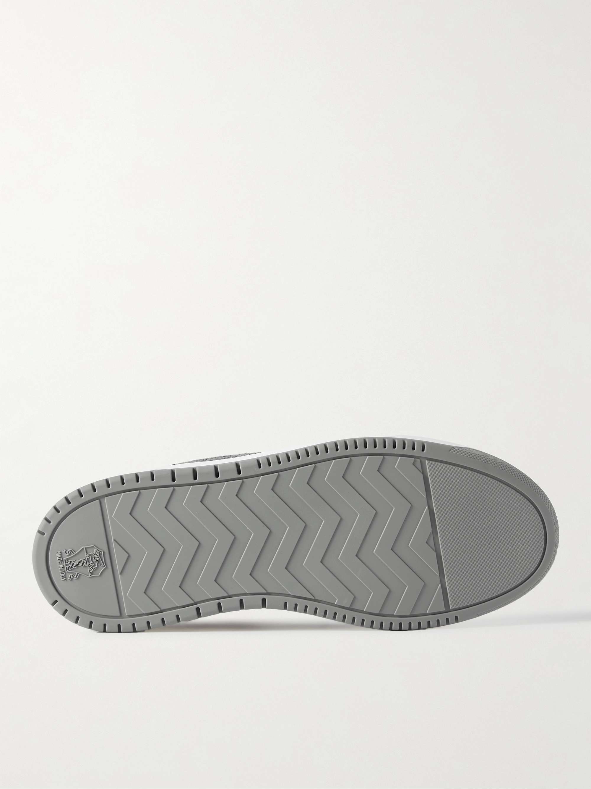 BRUNELLO CUCINELLI Suede-Trimmed Leather Sneakers
