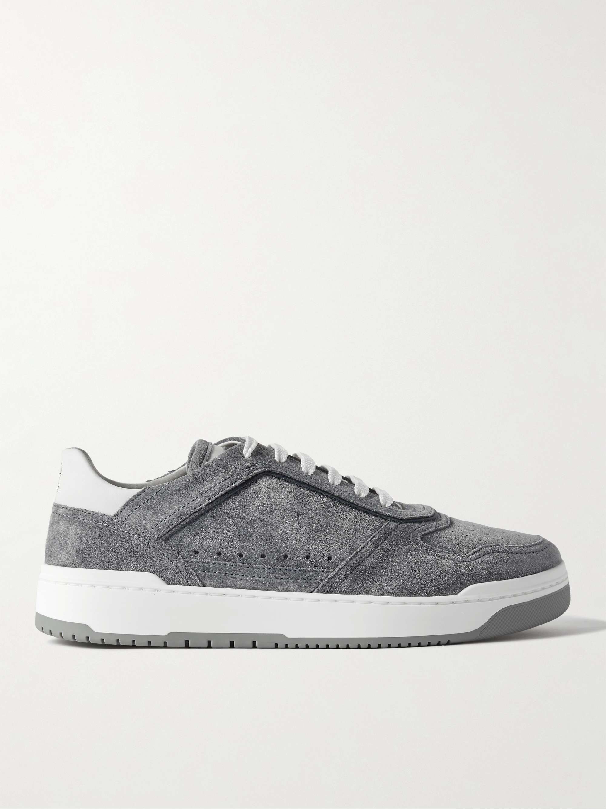 BRUNELLO CUCINELLI Suede-Trimmed Leather Sneakers