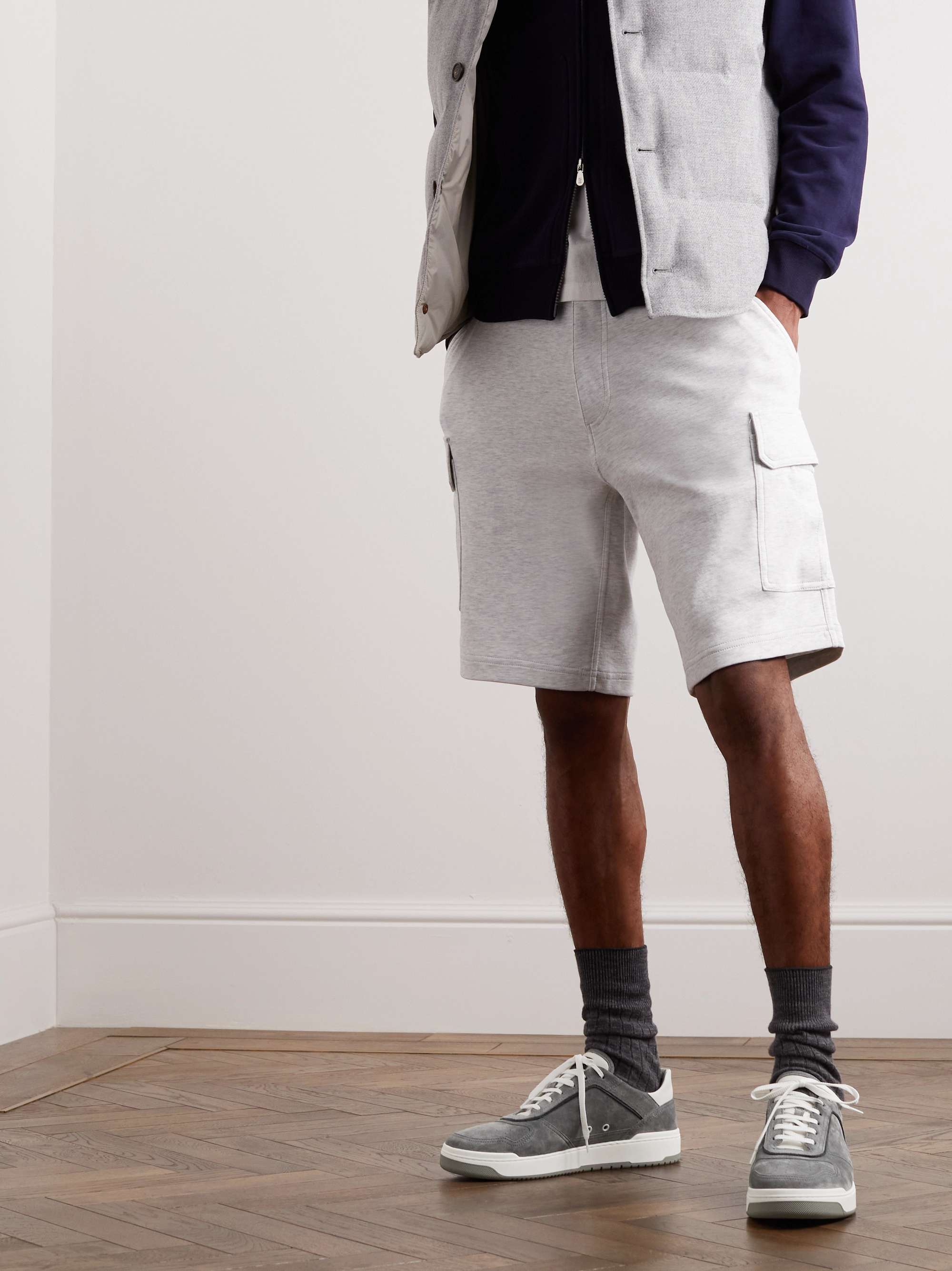 BRUNELLO CUCINELLI Suede-Trimmed Leather Sneakers