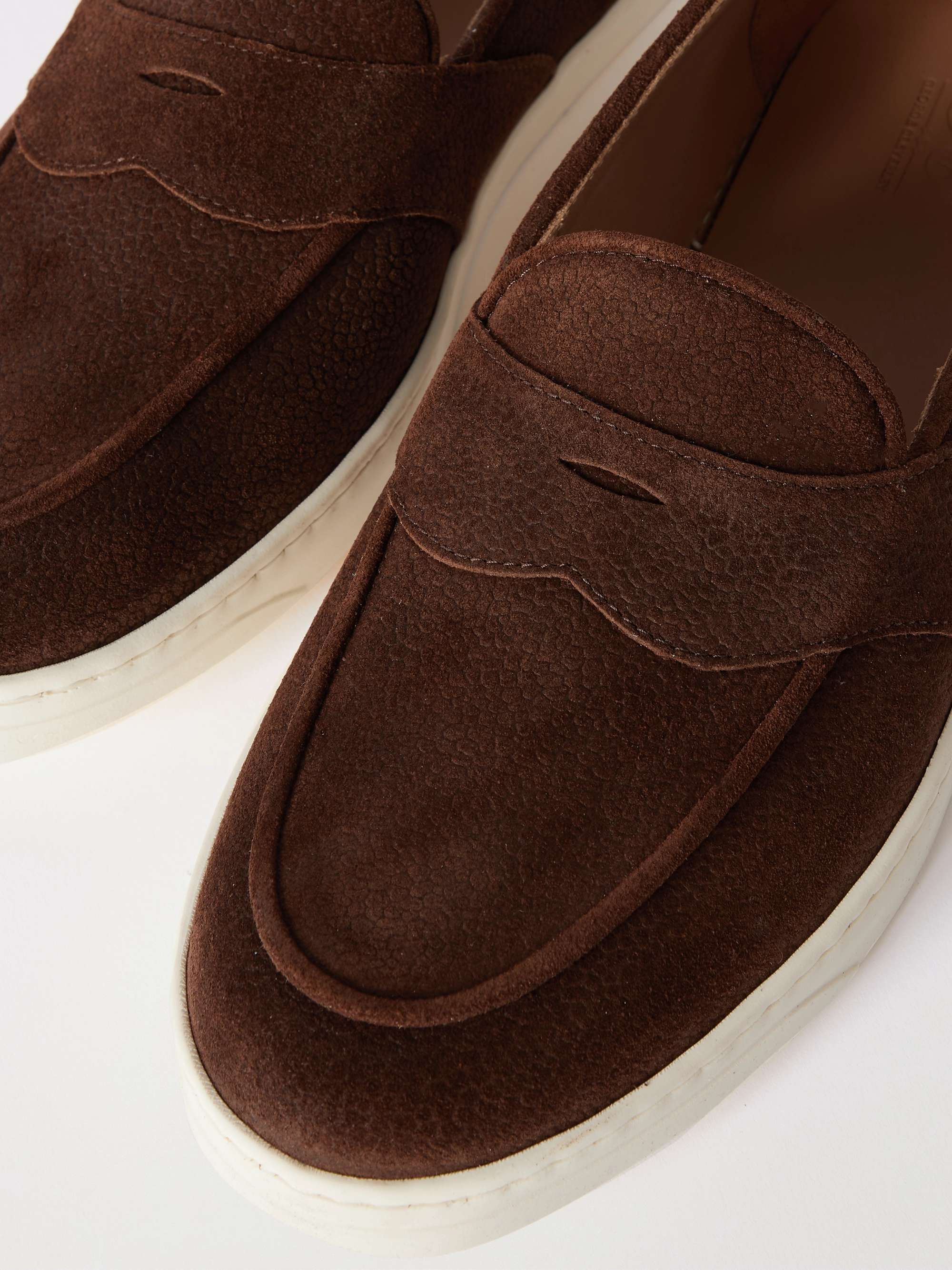 GEORGE CLEVERLEY Joey Full-Grain Suede Penny Loafers
