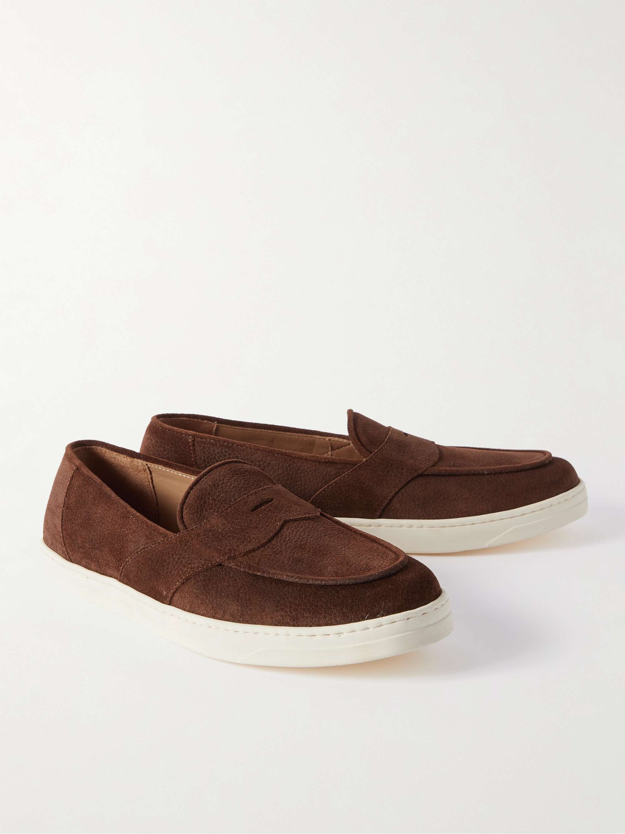GEORGE CLEVERLEY Joey Full-Grain Suede Penny Loafers