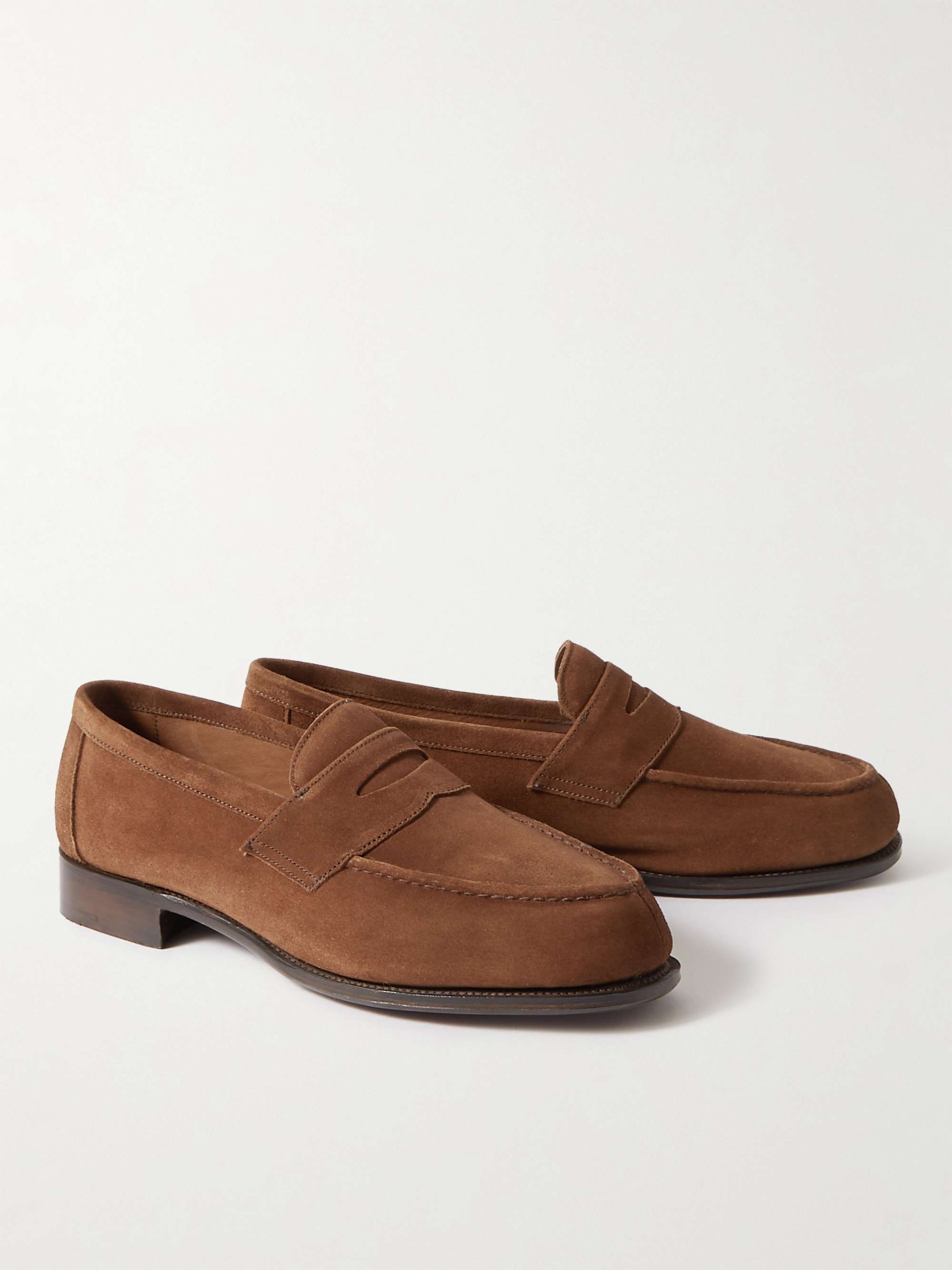 GEORGE CLEVERLEY Cannes Suede Penny Loafers for Men | MR PORTER