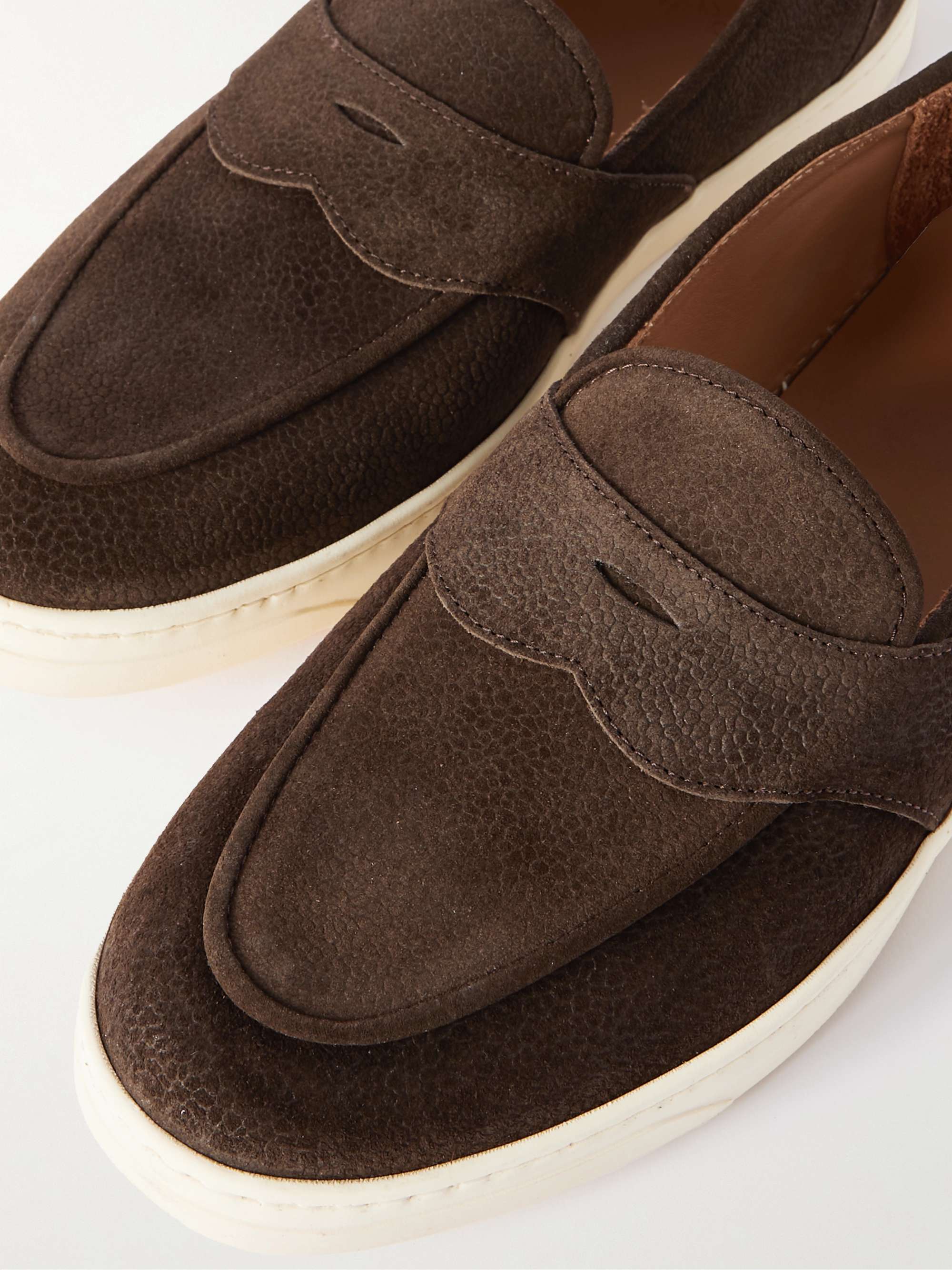 GEORGE CLEVERLEY Joey Full-Grain Suede Penny Loafers