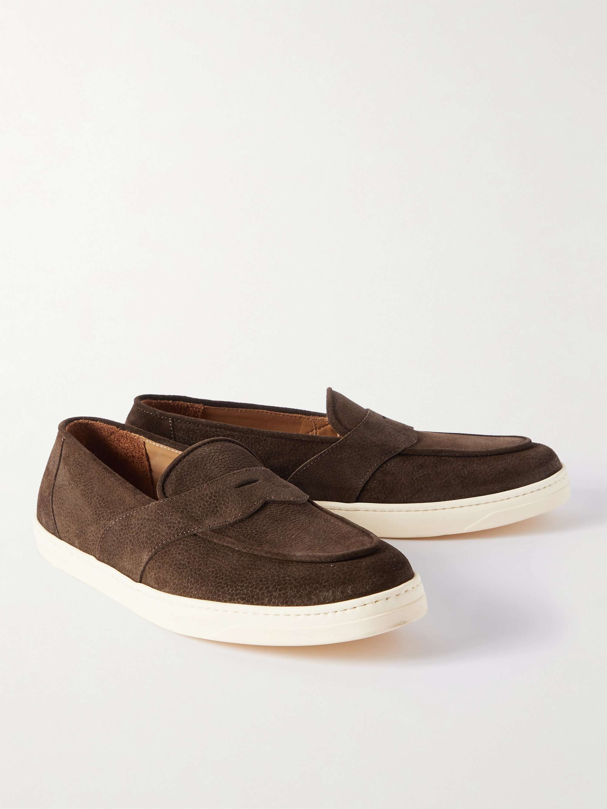 GEORGE CLEVERLEY Joey Full-Grain Suede Penny Loafers