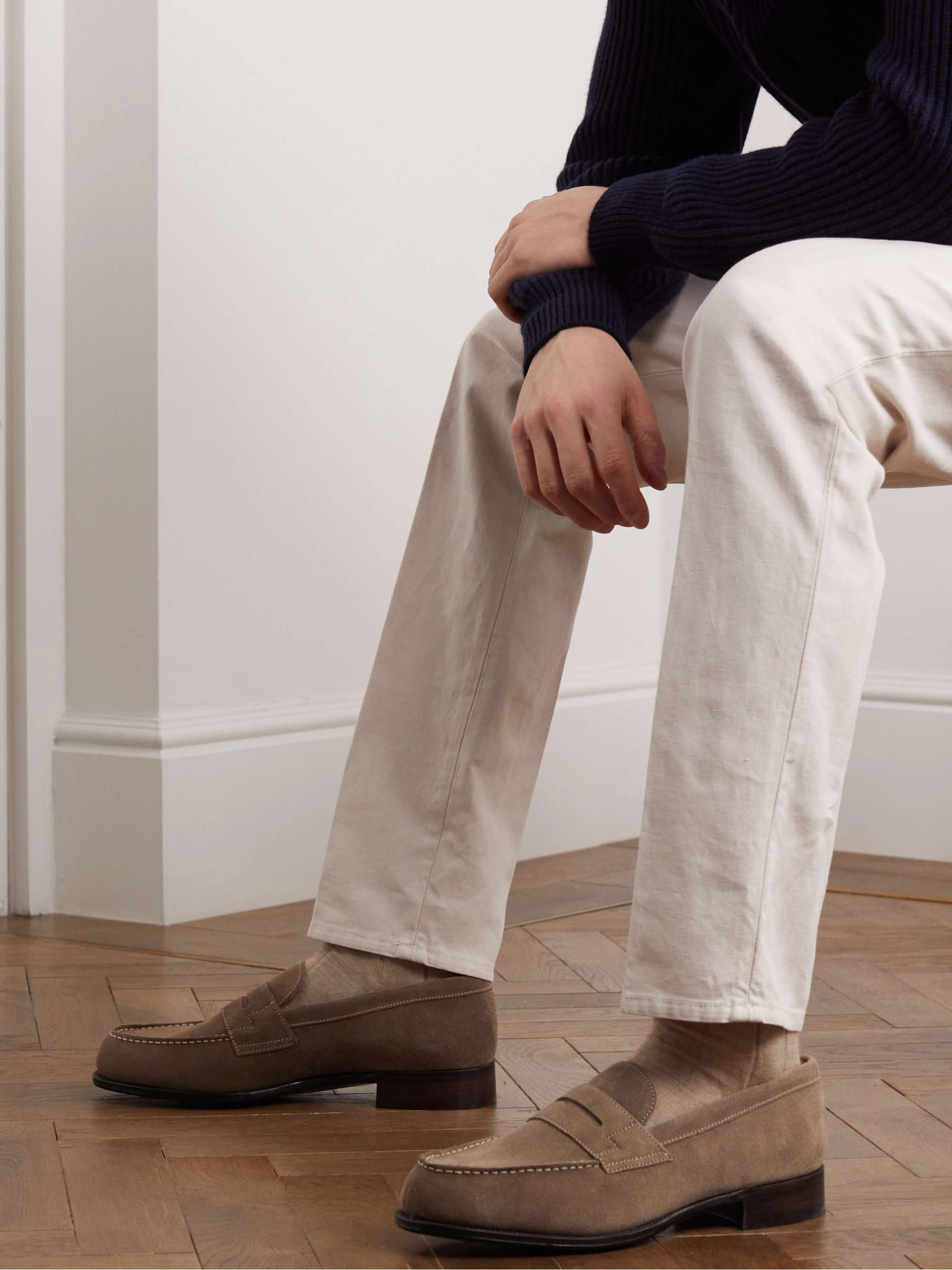 GEORGE CLEVERLEY Cannes Suede Penny Loafers